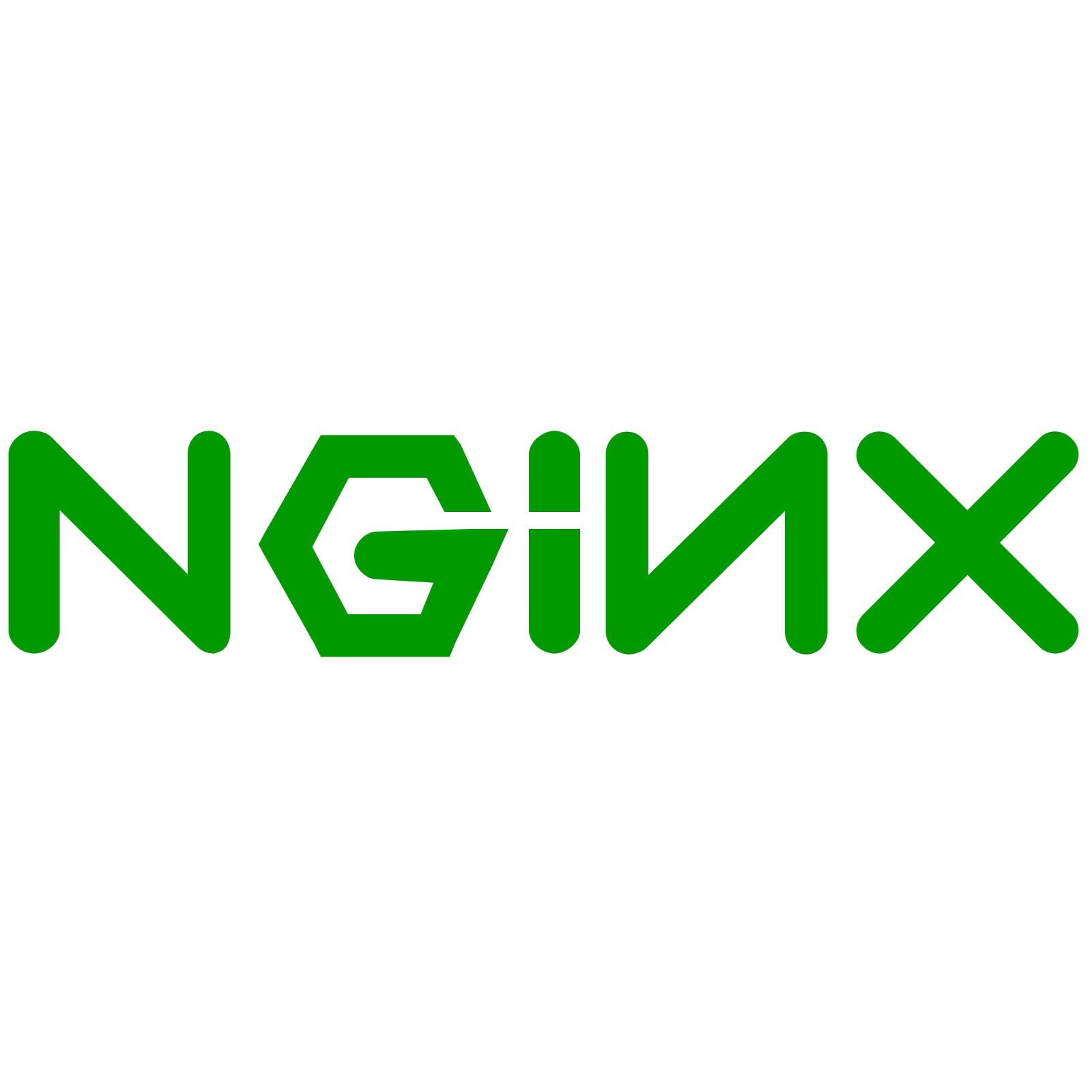 Green NGINX Wordmark on Black Background Free PNG