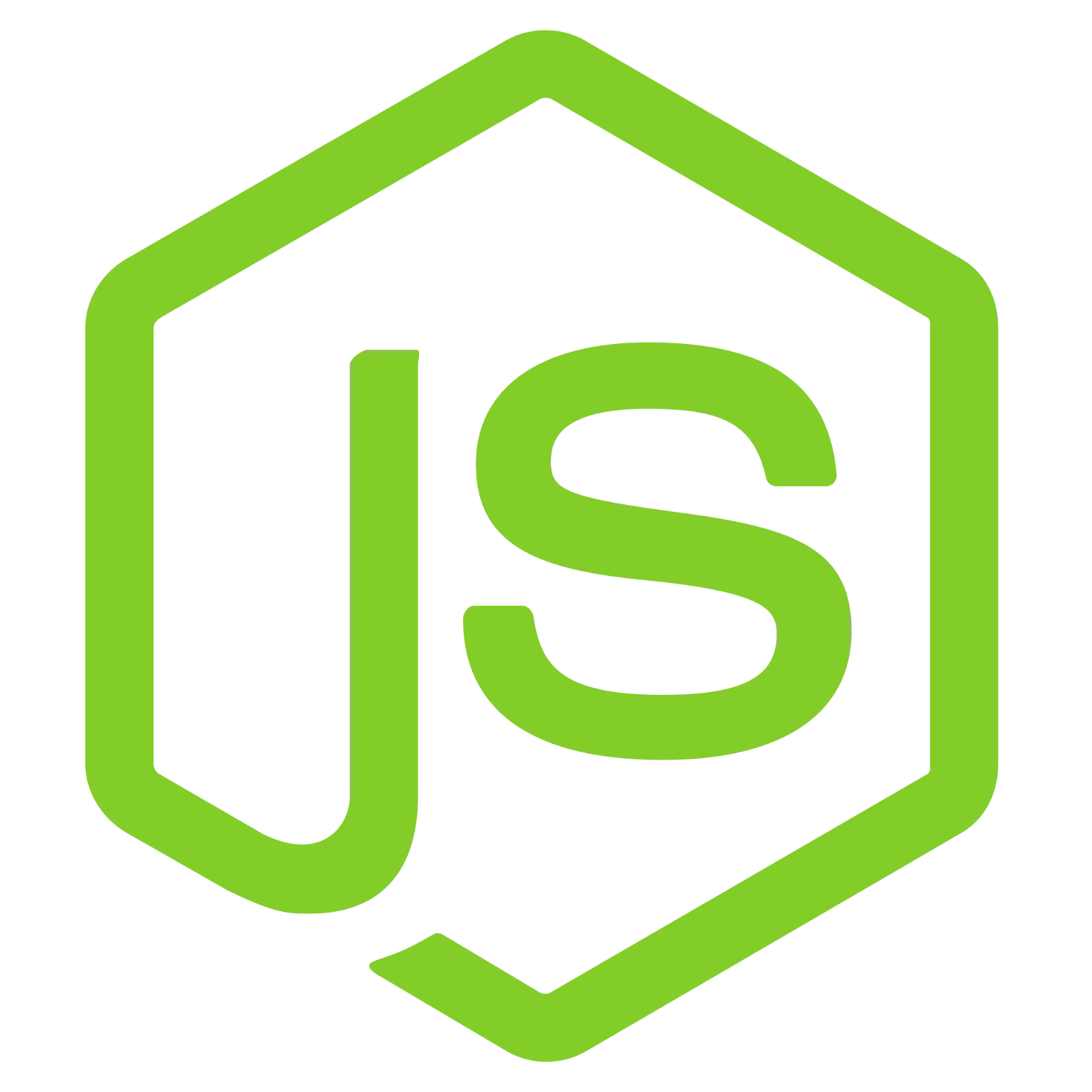 Green JS Lettermark in Hexagon Outline - Free PNG
