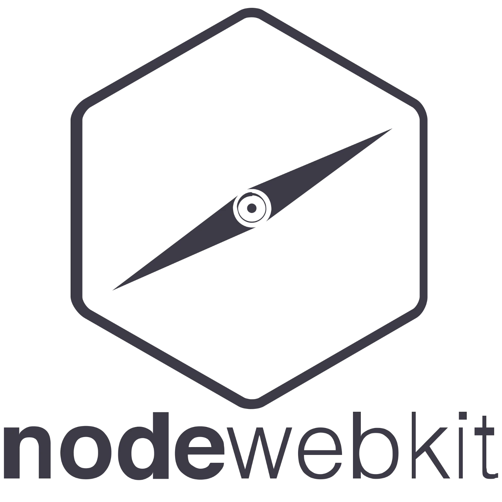 Nodewebkit Logo with Hexagonal Compass Icon Free PNG