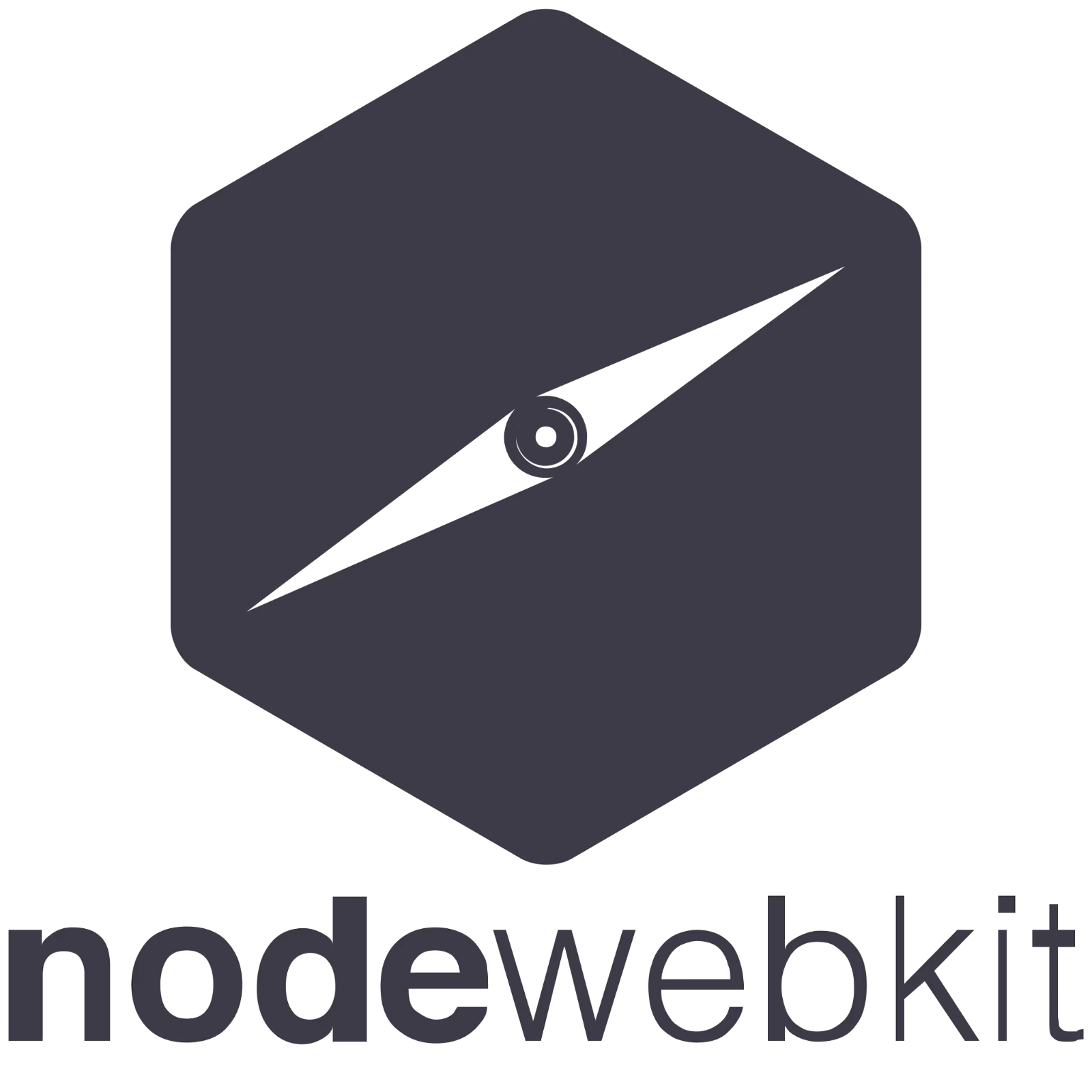 NodeWebKit Wordmark and Geometric Cube Icon Free PNG