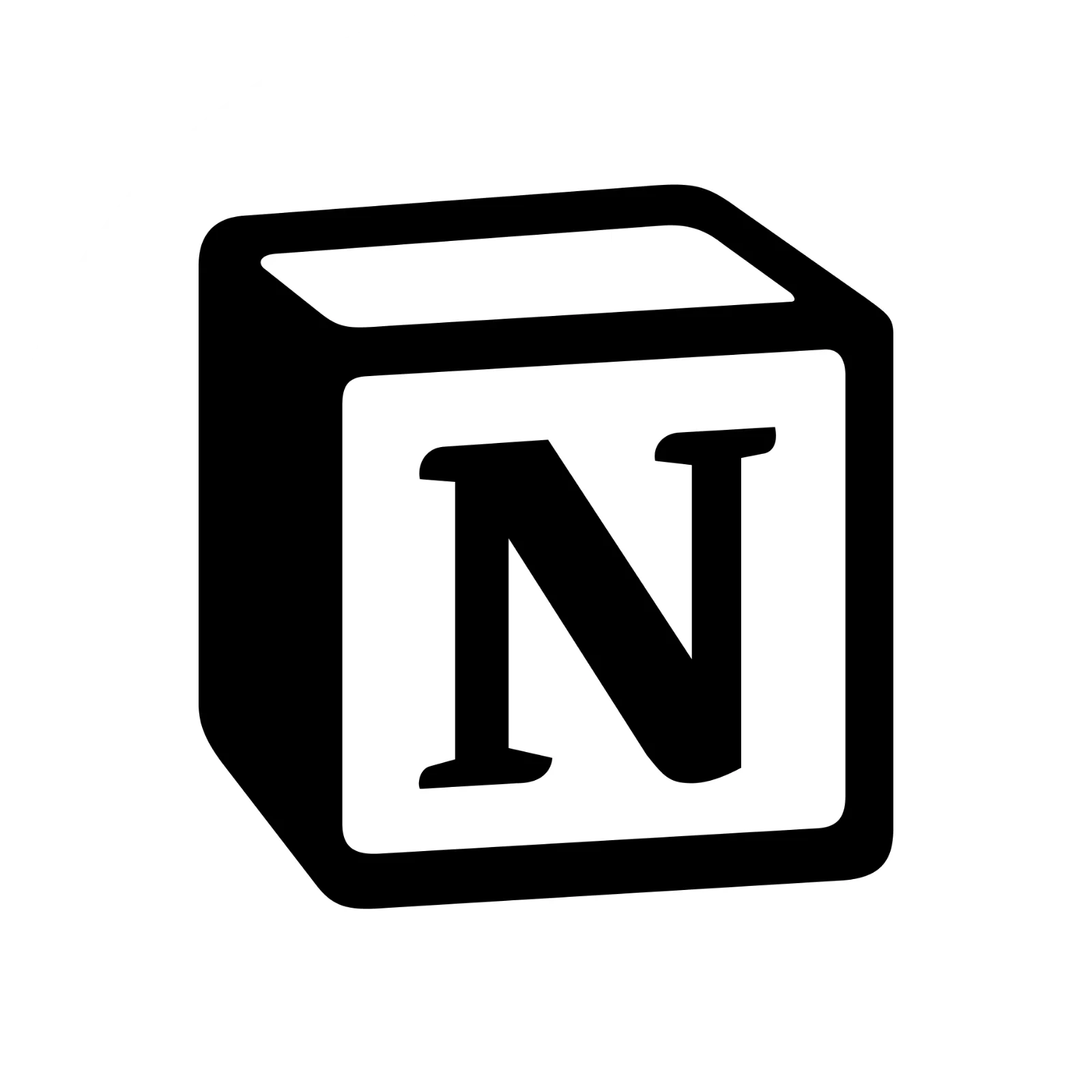 Black 3D Letter N Block Icon Free PNG