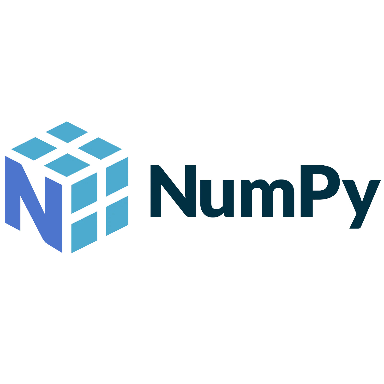 NumPy Logo with Blue Geometric Cube | Free PNG