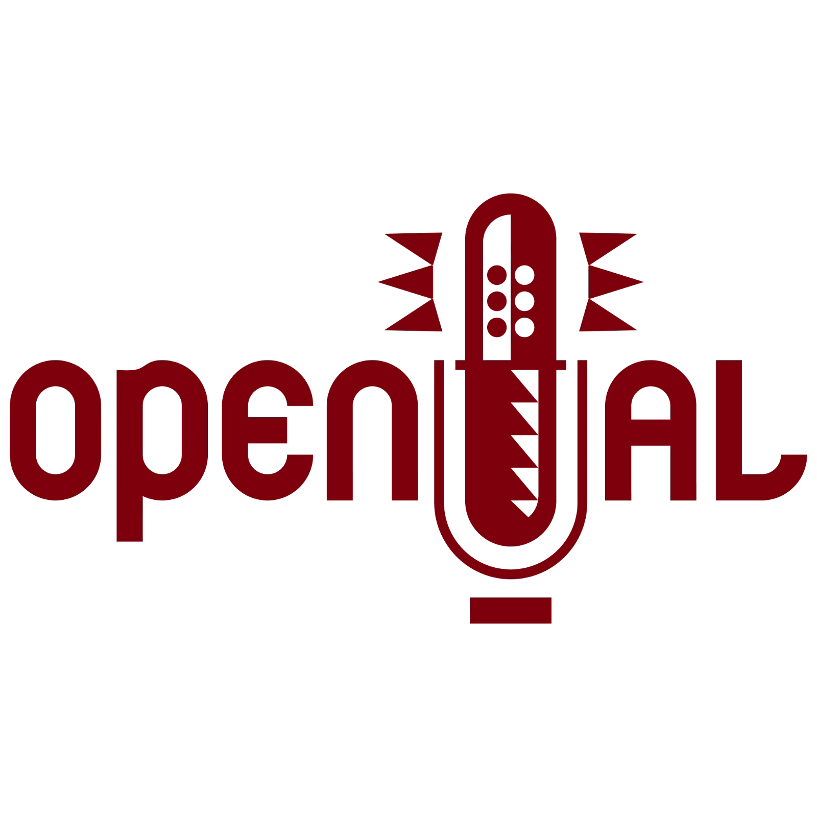 Red Stylized Wordmark with Geometric Emblem Free PNG