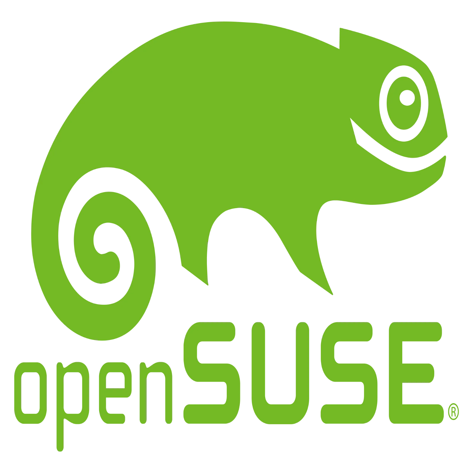 Green openSUSE Chameleon Logo Free PNG