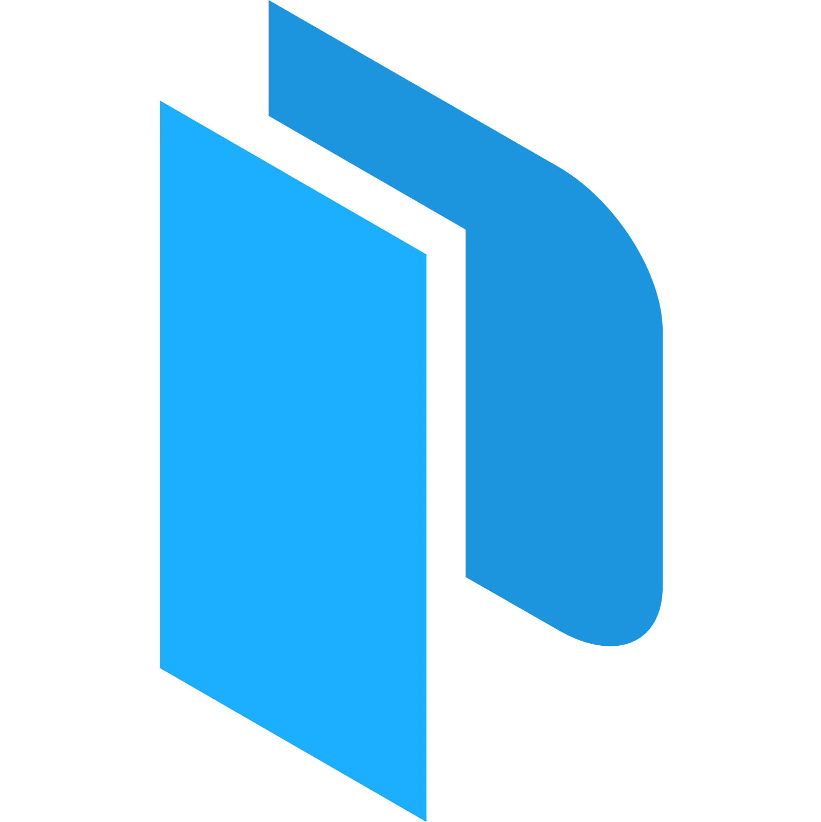 Blue Split Folded Panel Symbol Free PNG