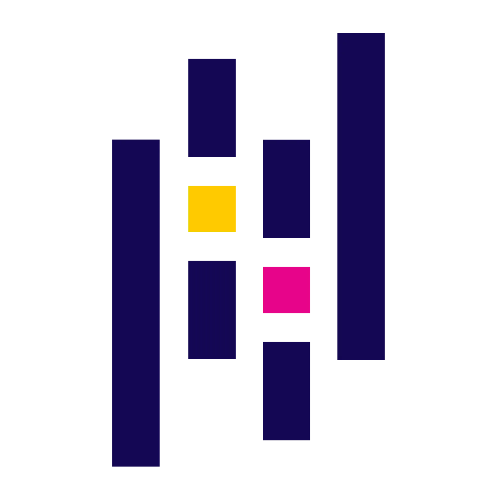 Navy Bars with Yellow and Magenta Squares | Free PNG