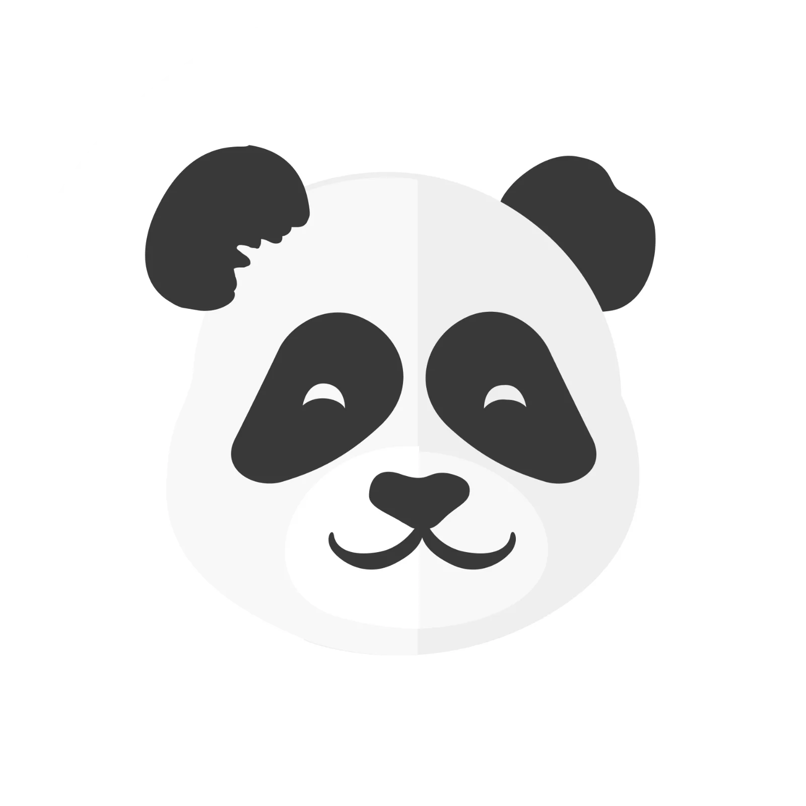 Smiling Panda Face with Closed Eyes Free PNG
