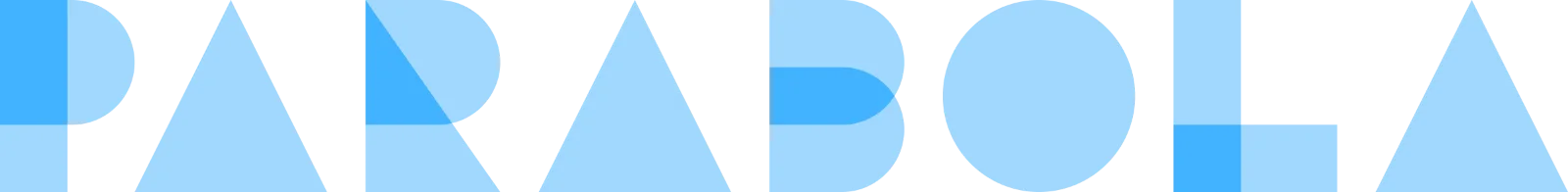 Geometric PARABOLA Lettering in Blue – Free PNG