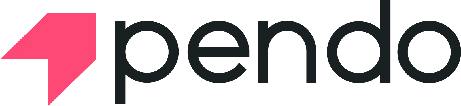 Pendo Pink Symbol and Wordmark on Black Background Free PNG