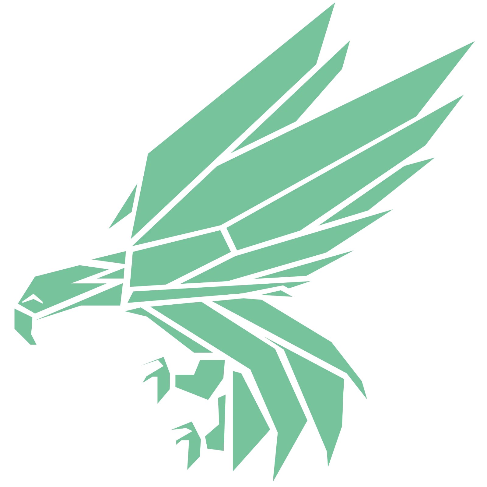 Angular Mint Green Eagle Head Emblem Free PNG