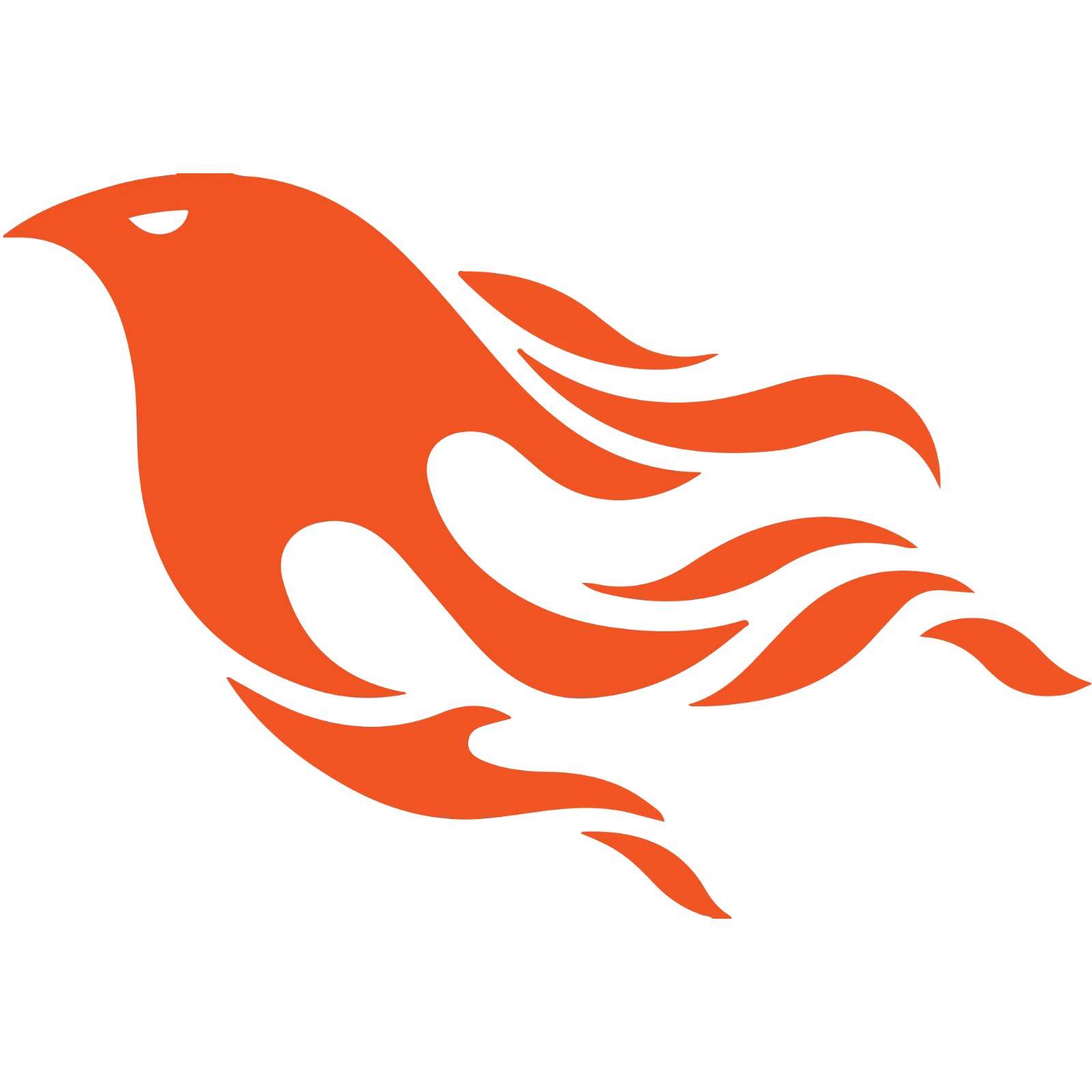 Orange Flame-Tailed Bird Silhouette Free PNG