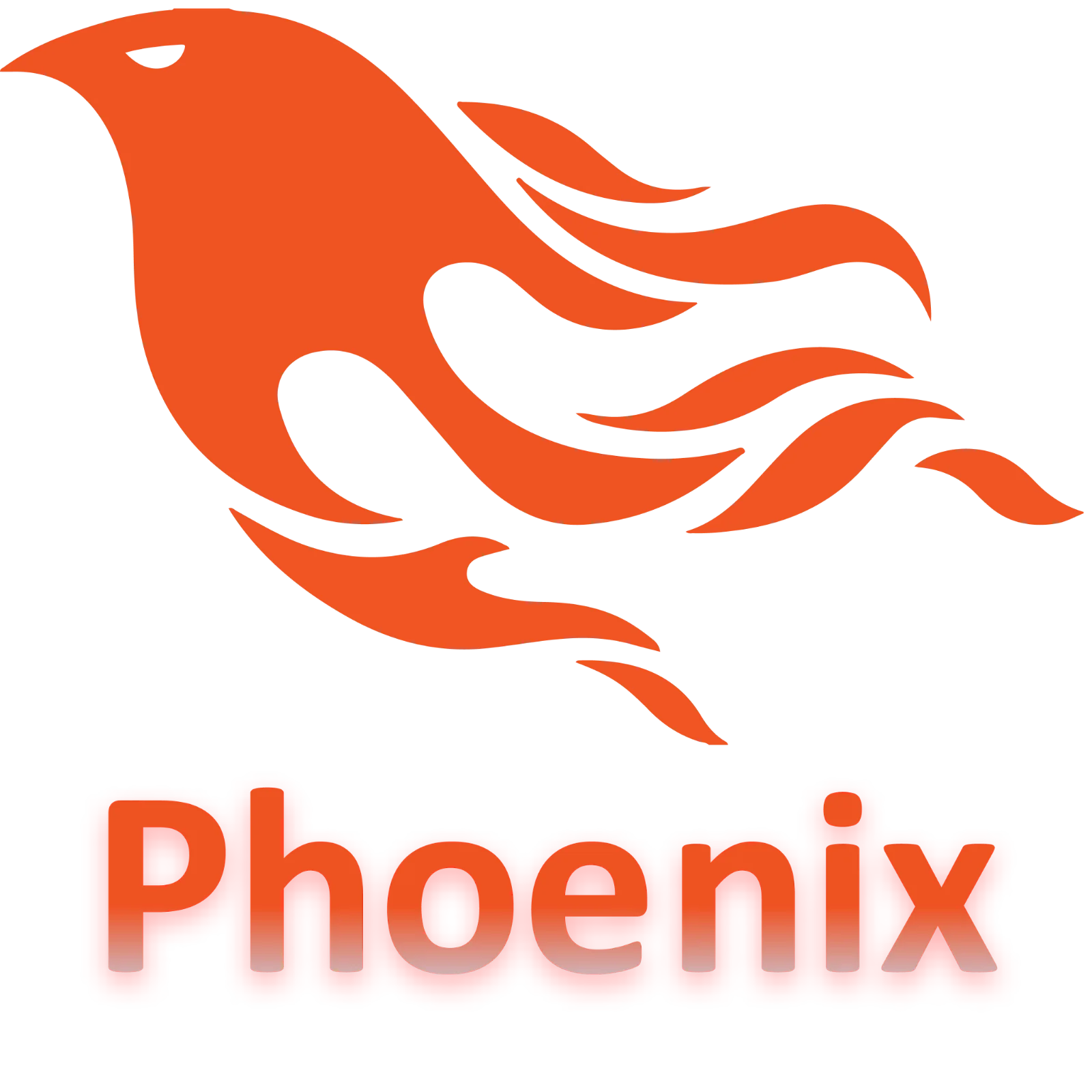 Orange Phoenix Bird and Phoenix Lettering Free PNG