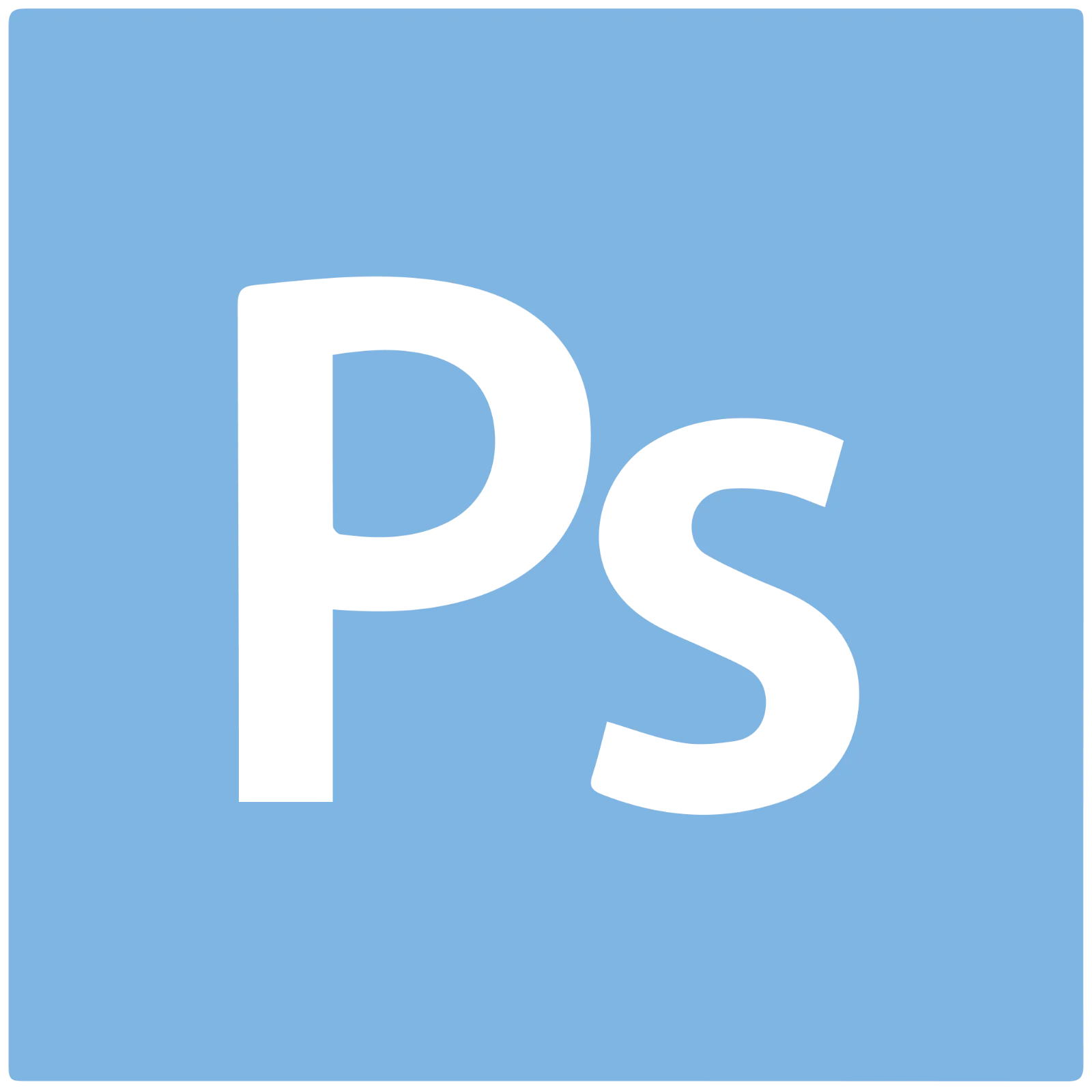 Black PS Initials on a Blue Background Free PNG