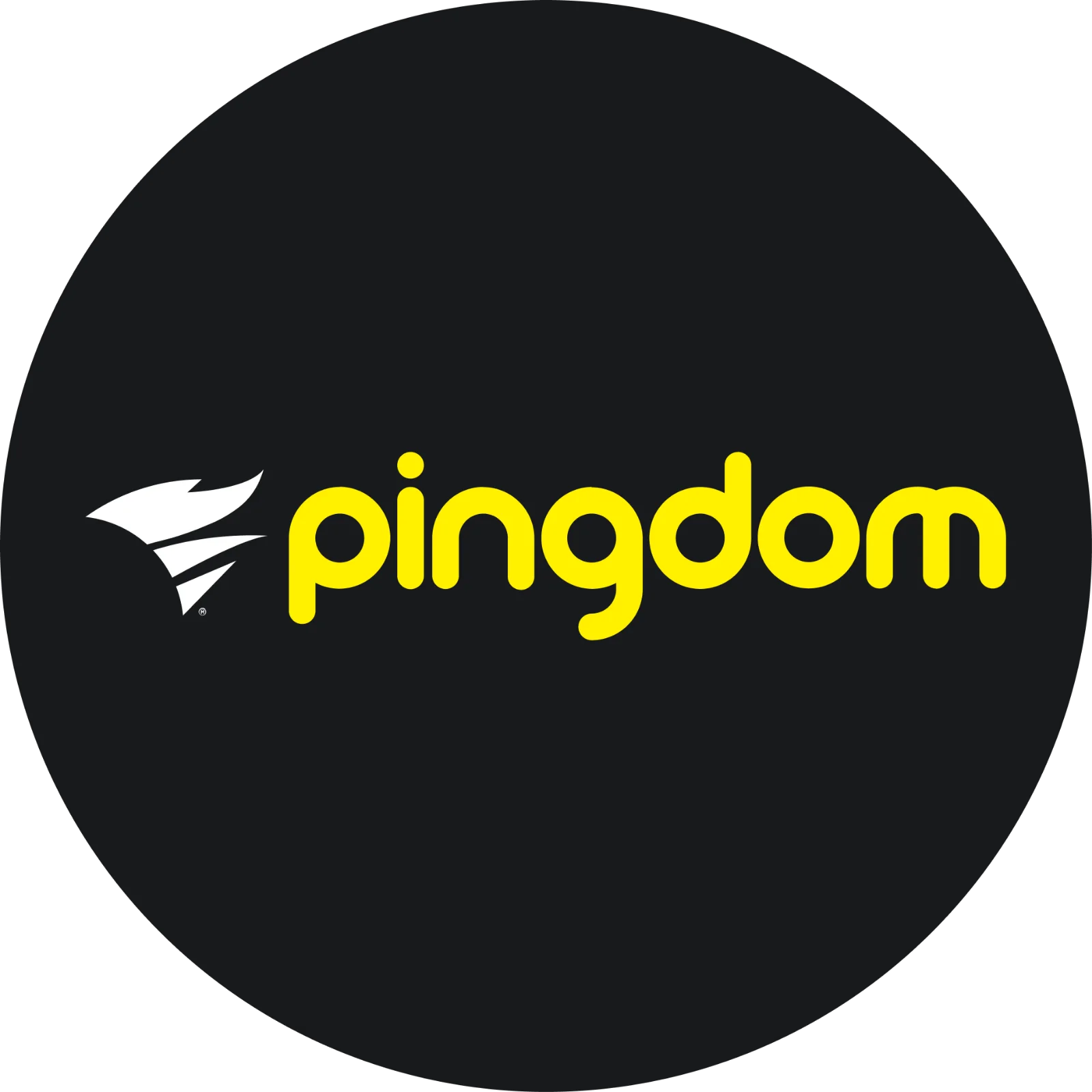 Pingdom Logo with White Speed Emblem on Dark Circle Free PNG