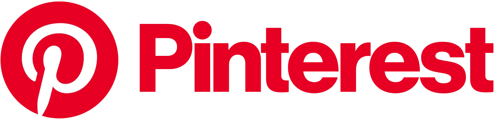 Pinterest Red Logo and Wordmark on Black Background Free PNG