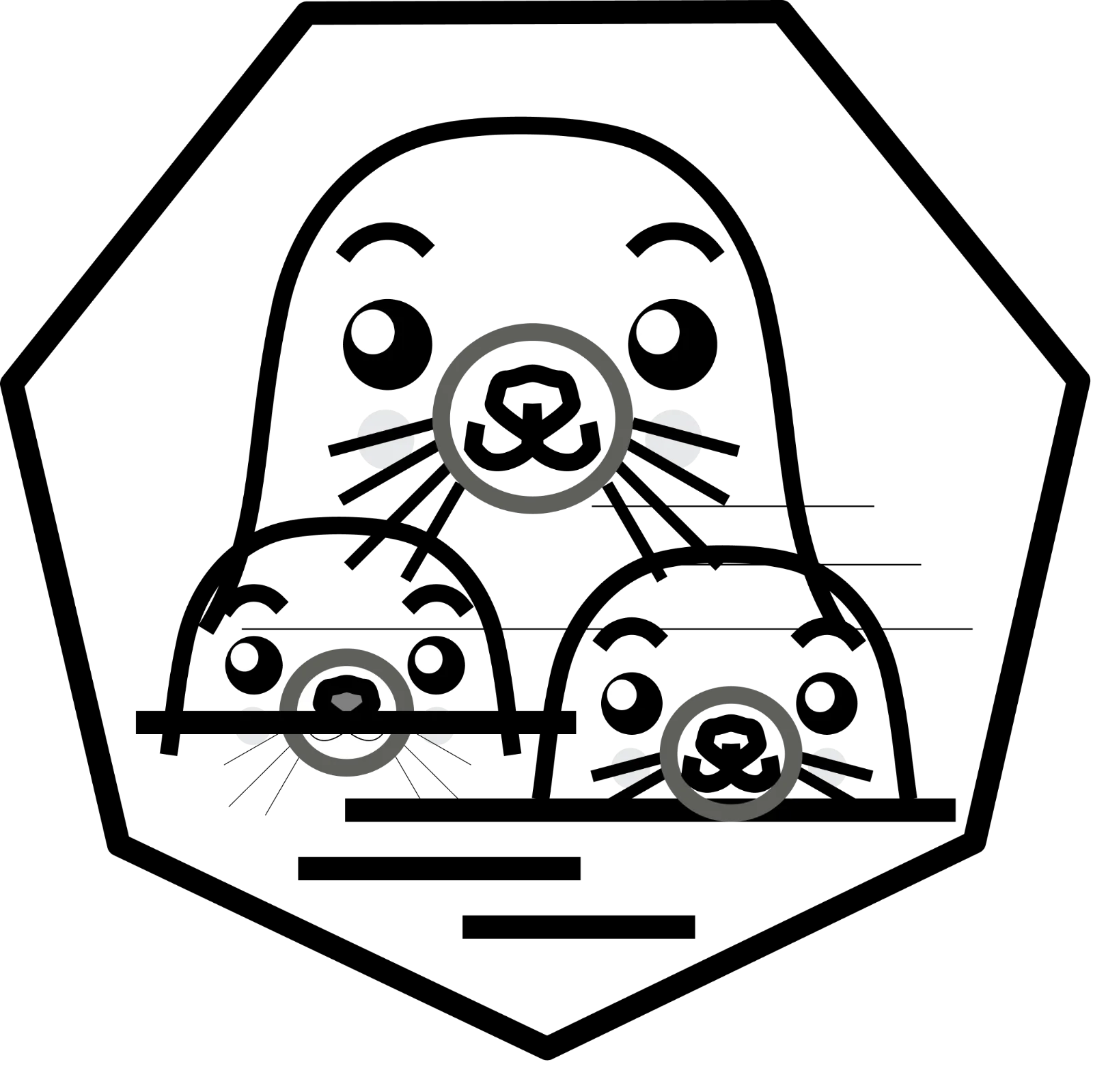 Three Minimalist Cat Face Icons on Black Background Free PNG
