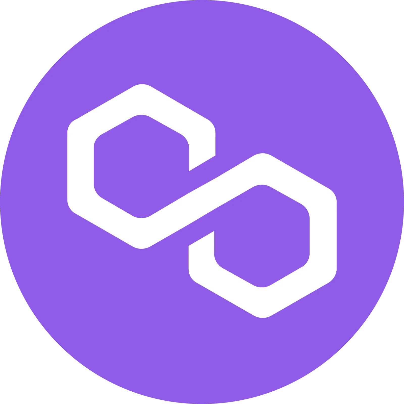 Polygon Network Logo on Purple Circle Free PNG