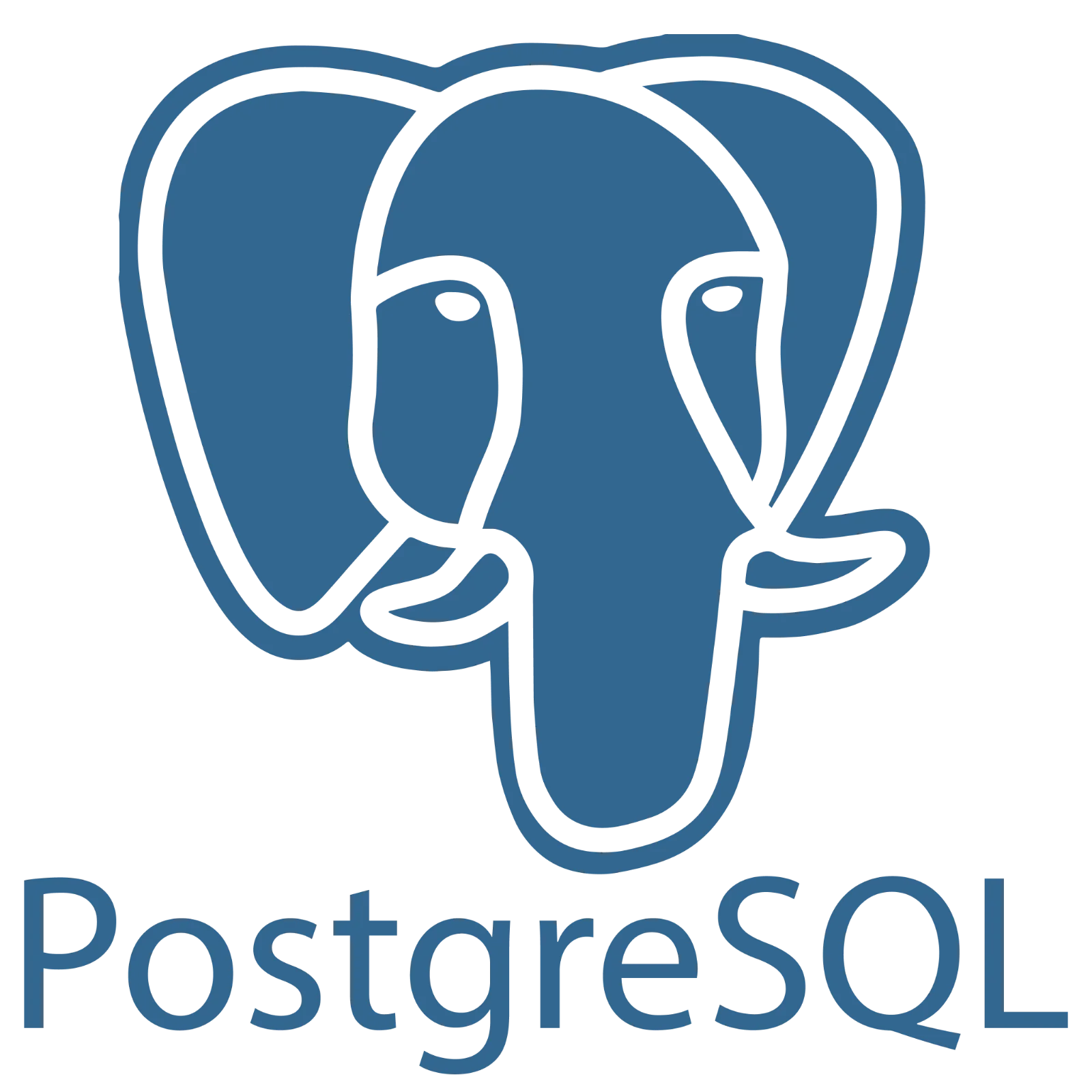 PostgreSQL Elephant Logo and Wordmark Free PNG