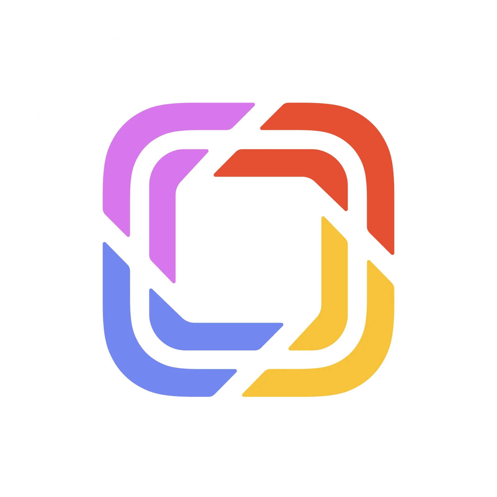 Four-Color Geometric Rounded-Square Emblem Free PNG