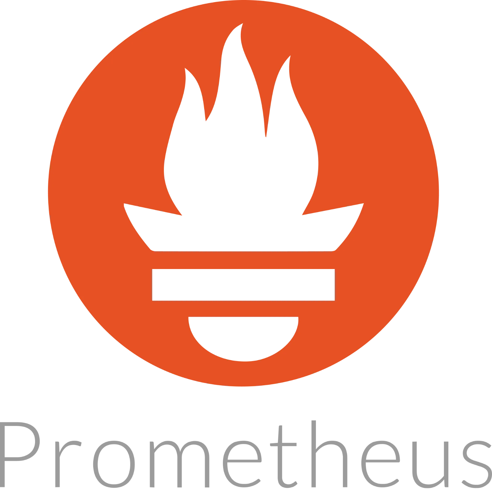 Prometheus Flame Logo on Black Background Free PNG