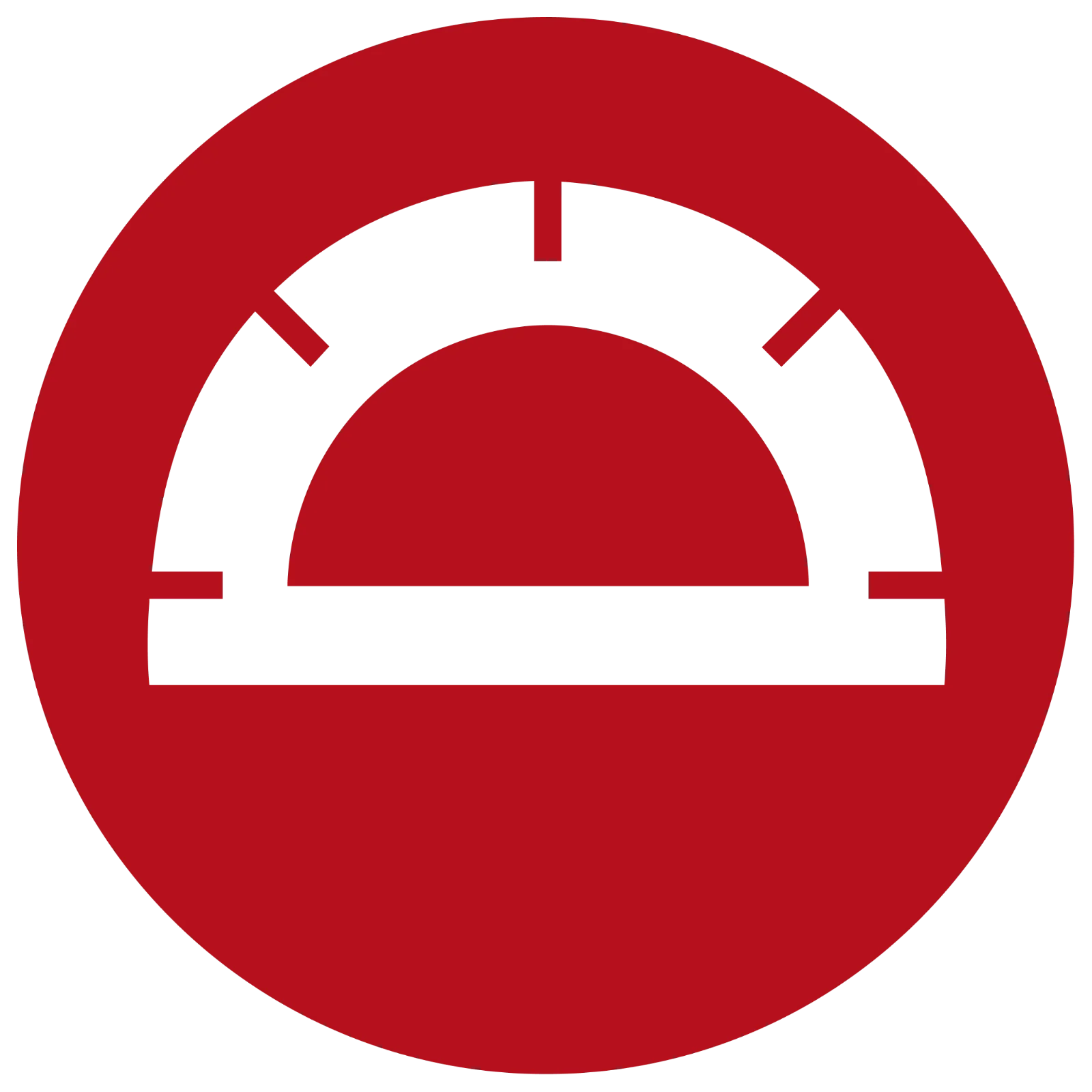 Free PNG Red Sunrise Icon in Circular Badge
