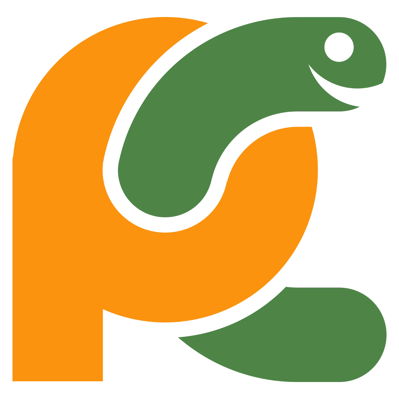 Orange and Green Stylized Bird Emblem Free PNG