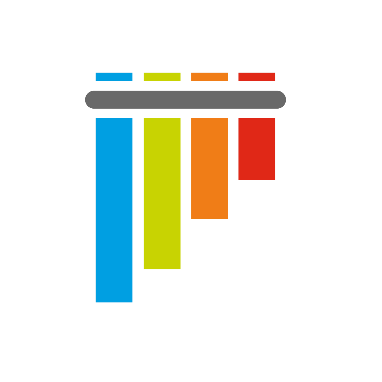 Colorful Descending Bar Chart with Color Swatches | Free PNG