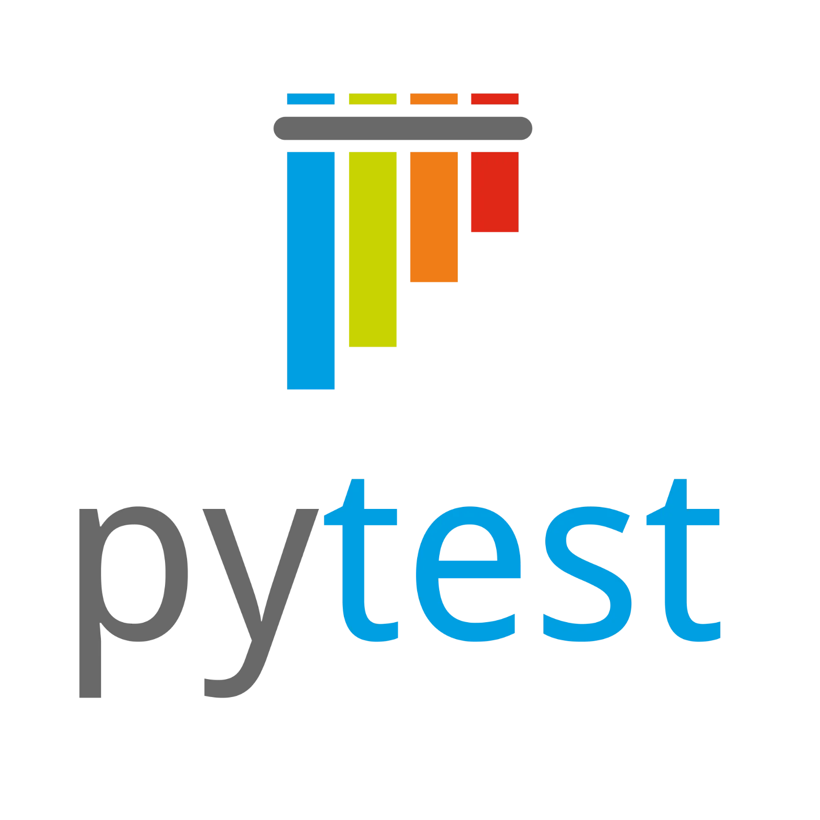 pTest Logo with Colorful Descending Bars - Free PNG