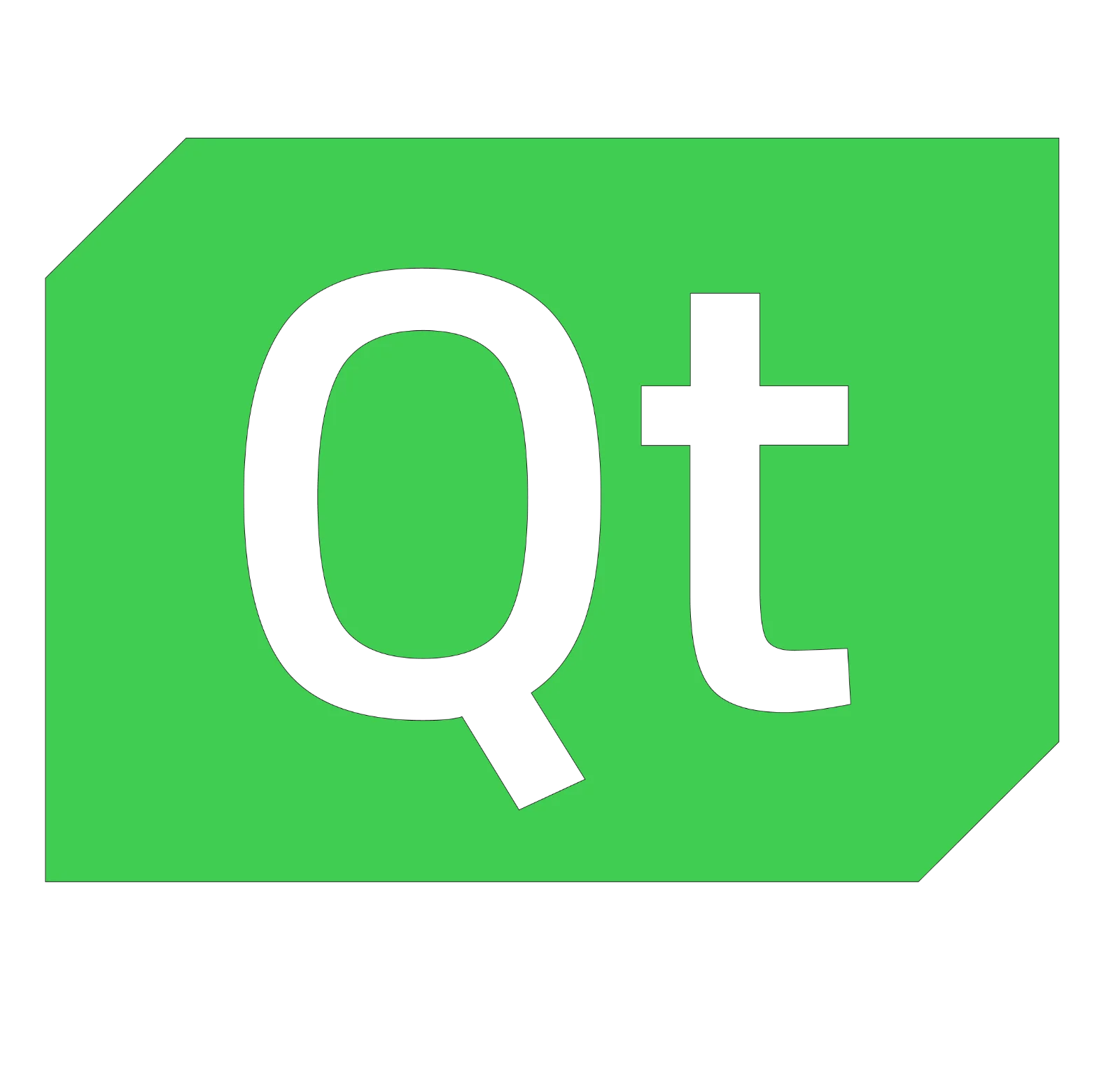 Black Qt Lettering on a Bright Green Panel Free PNG