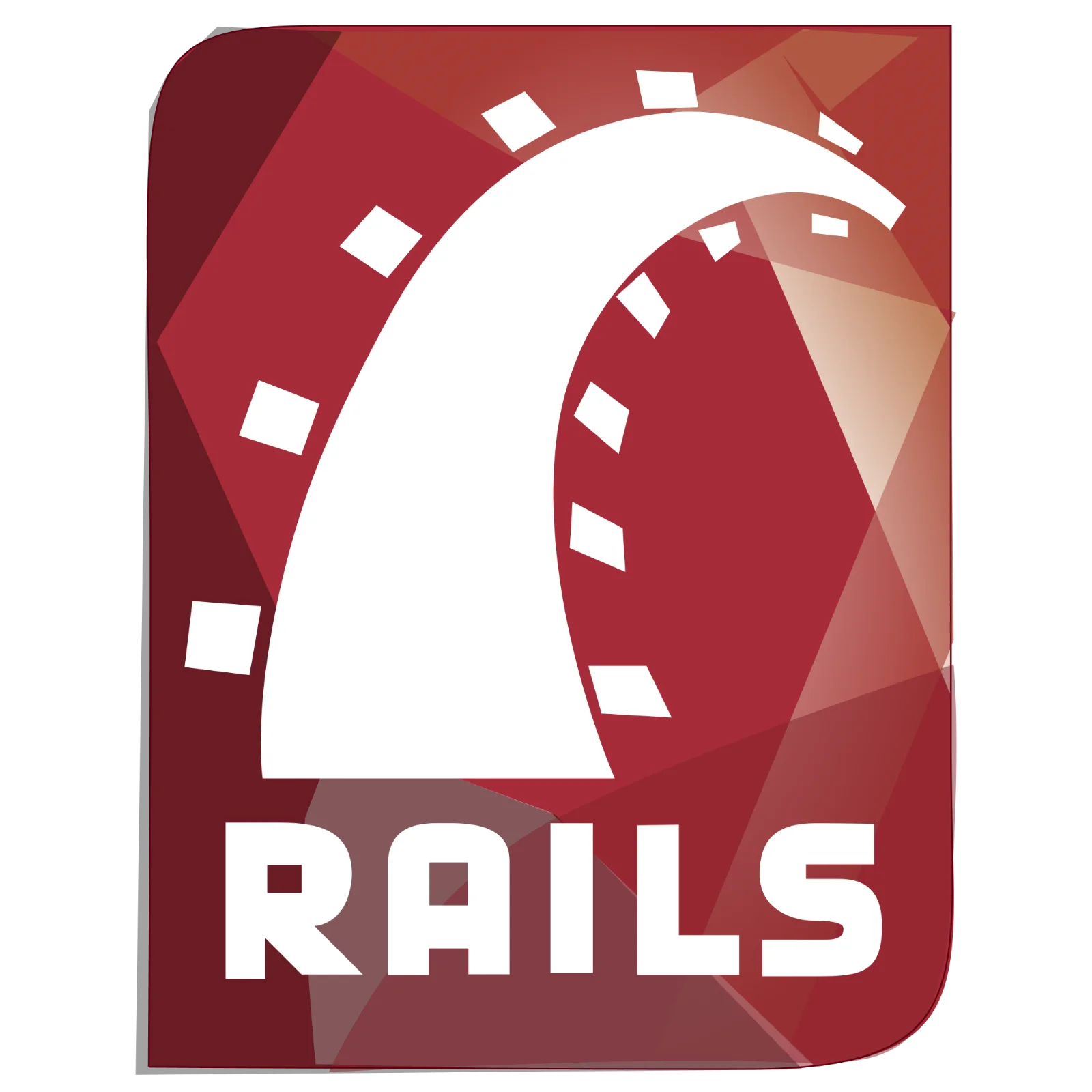 Rails Logo on Red Geometric Icon | Free PNG