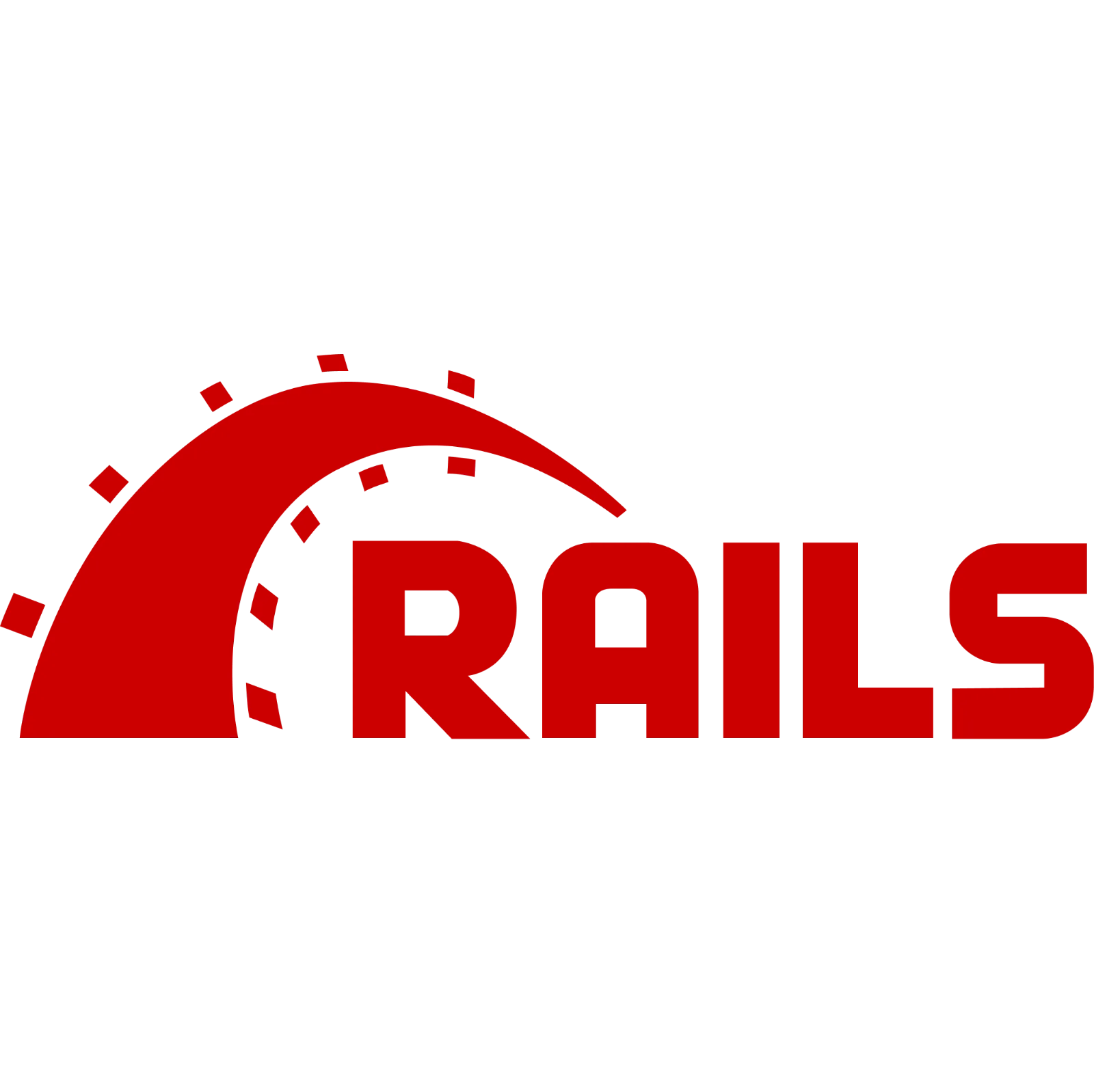 Red RAILS Lettering with Speedometer Arc Free PNG