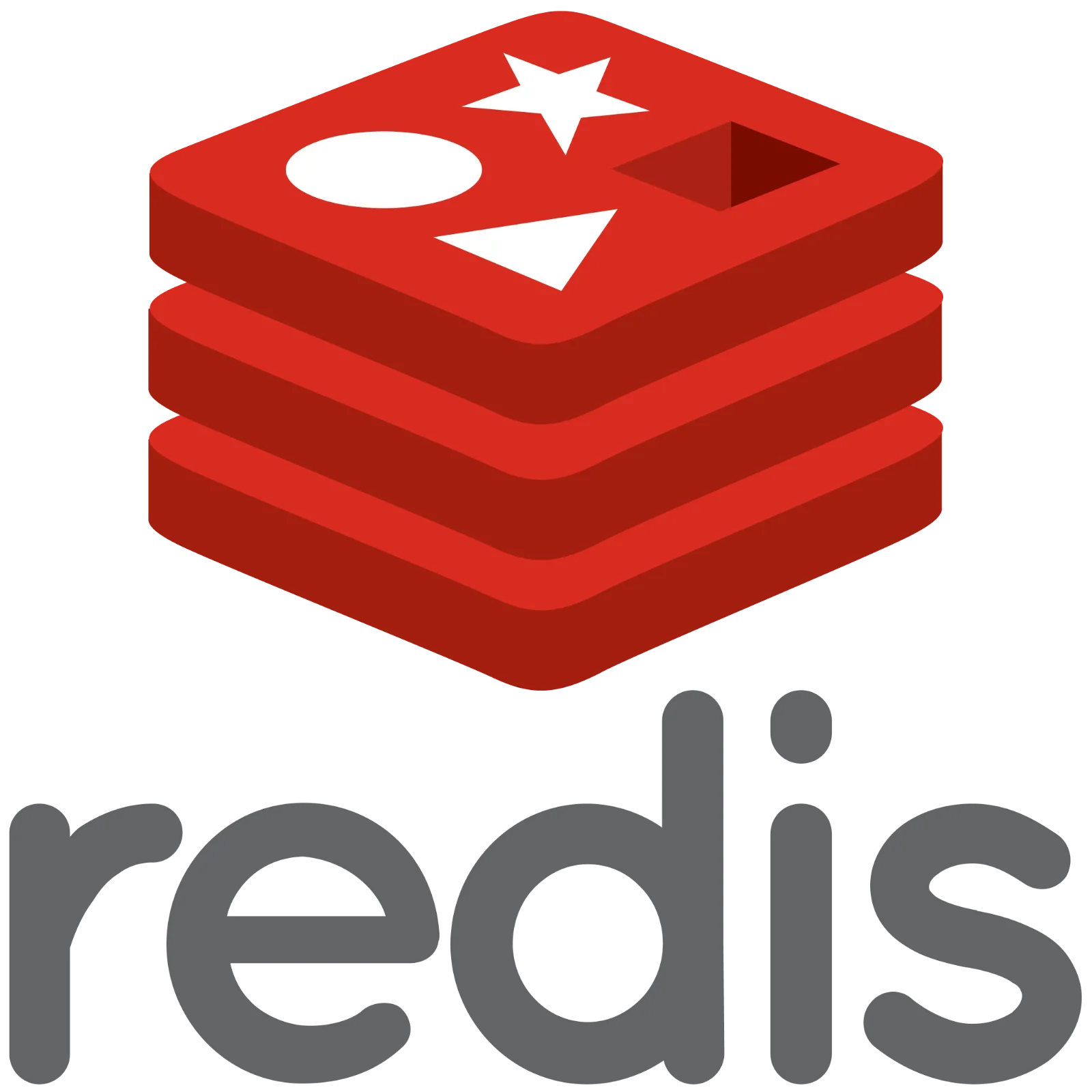 Redis Layered Database Logo on Black Background | Free PNG