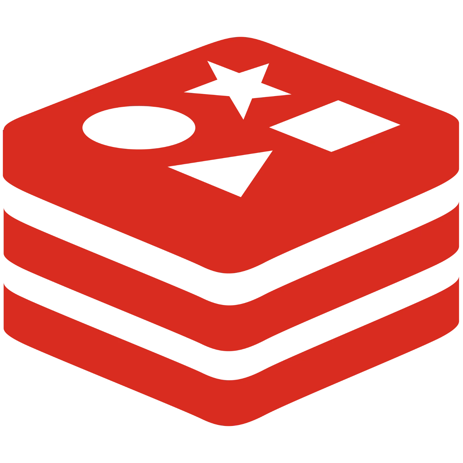Red Layered Geometric Icon Free PNG