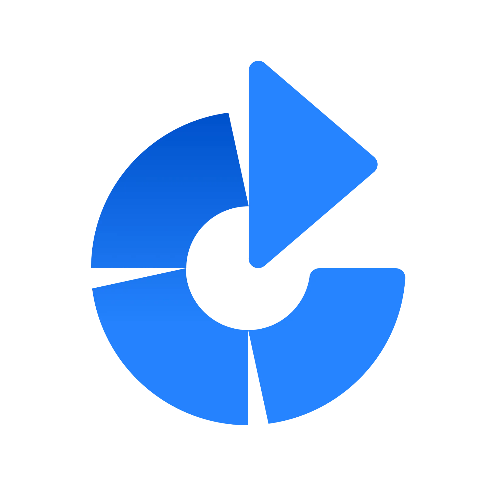Blue Segmented Circular Refresh Arrow Free PNG
