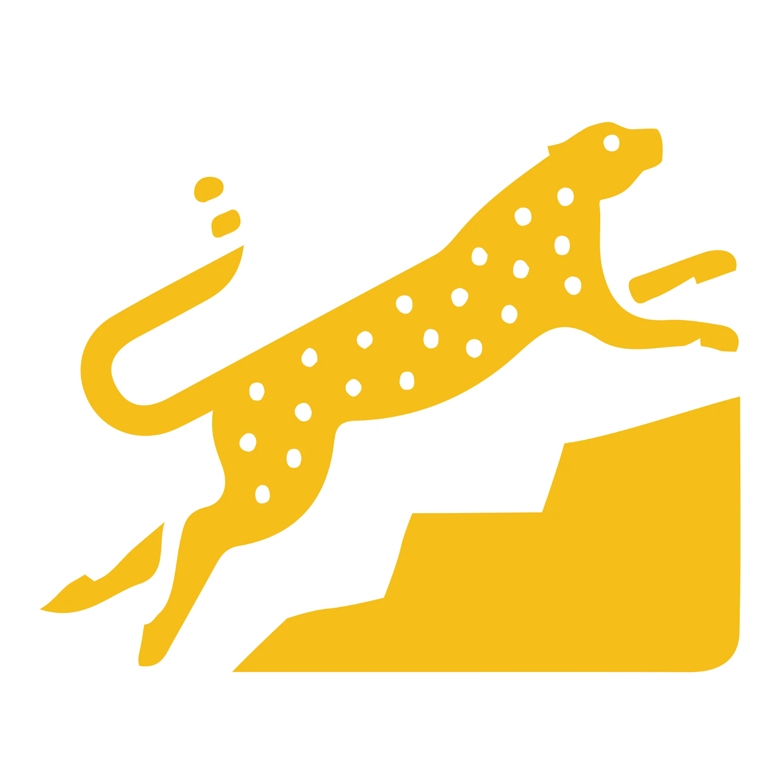 Free PNG of a Spotted Yellow Animal in a Leaping Pose