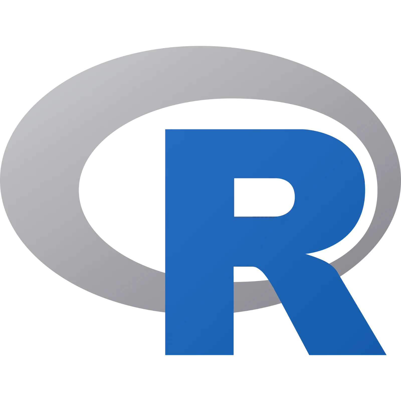 Blue Capital R Overlapping a Gray Ring Free PNG