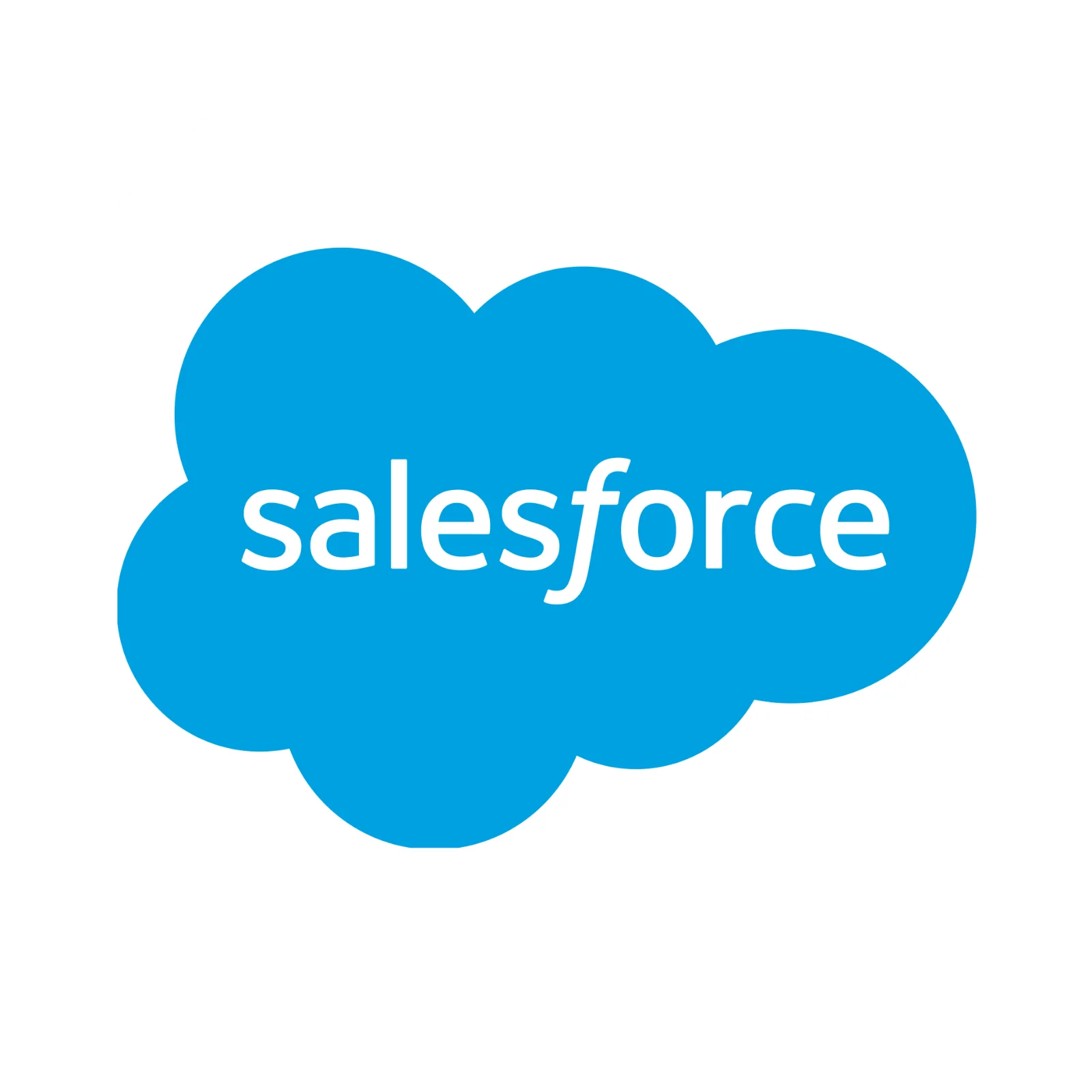 Salesforce Blue Cloud Logo in White Circle Free PNG