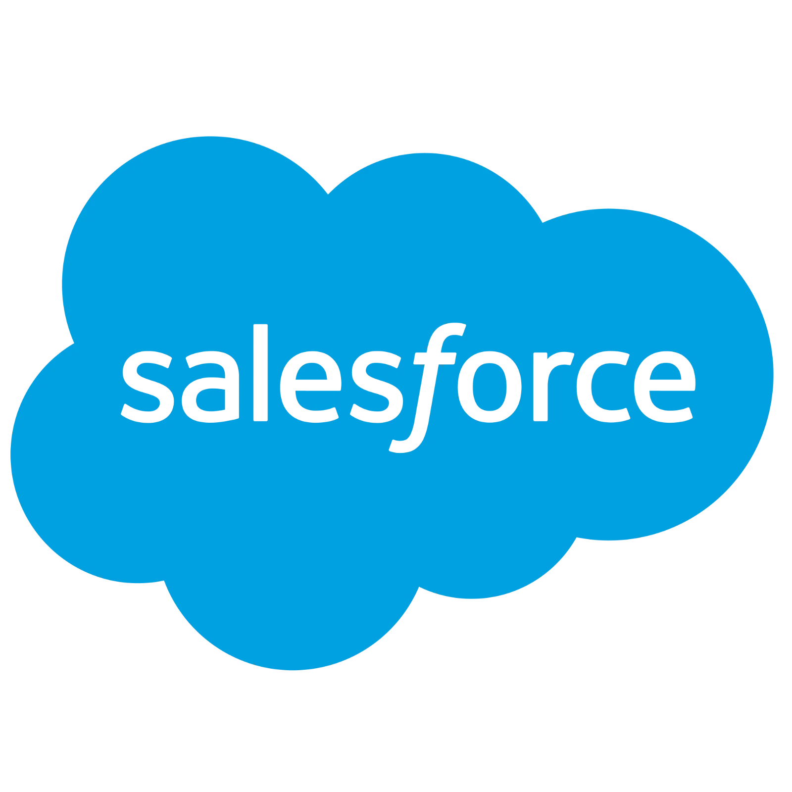 Blue Salesforce Cloud Logo with Black Wordmark - Free PNG
