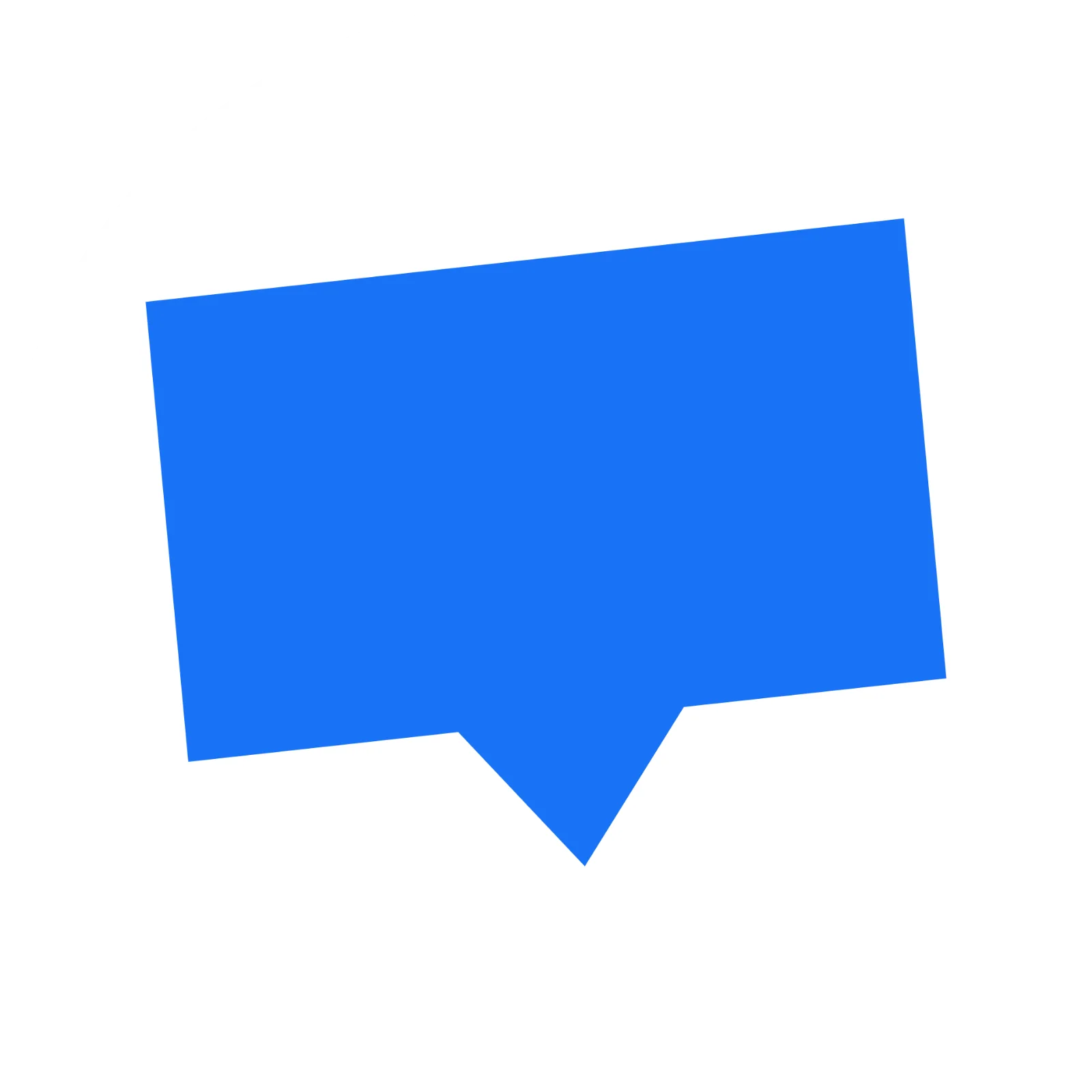 Tilted Blue Speech Bubble on White Circle Free PNG