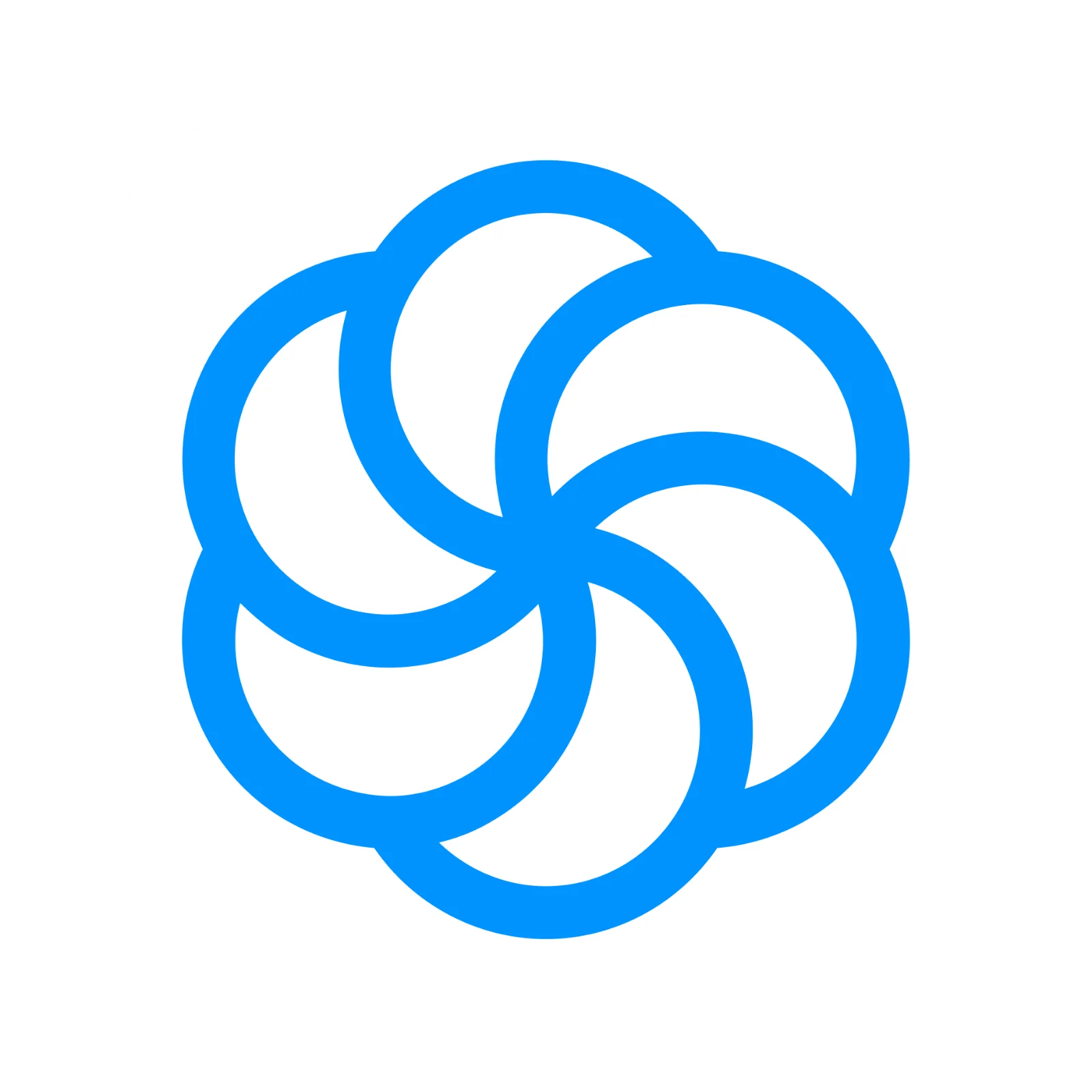 Blue Interlocking Loop Flower Icon Free PNG