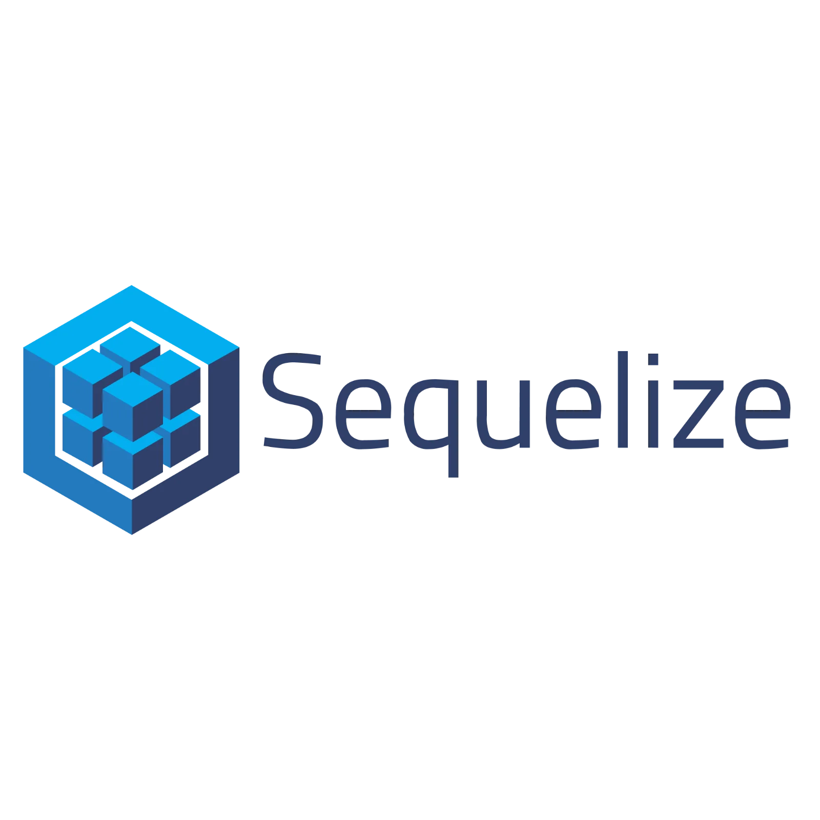Sequelize Blue Cube Wordmark Logo Free PNG