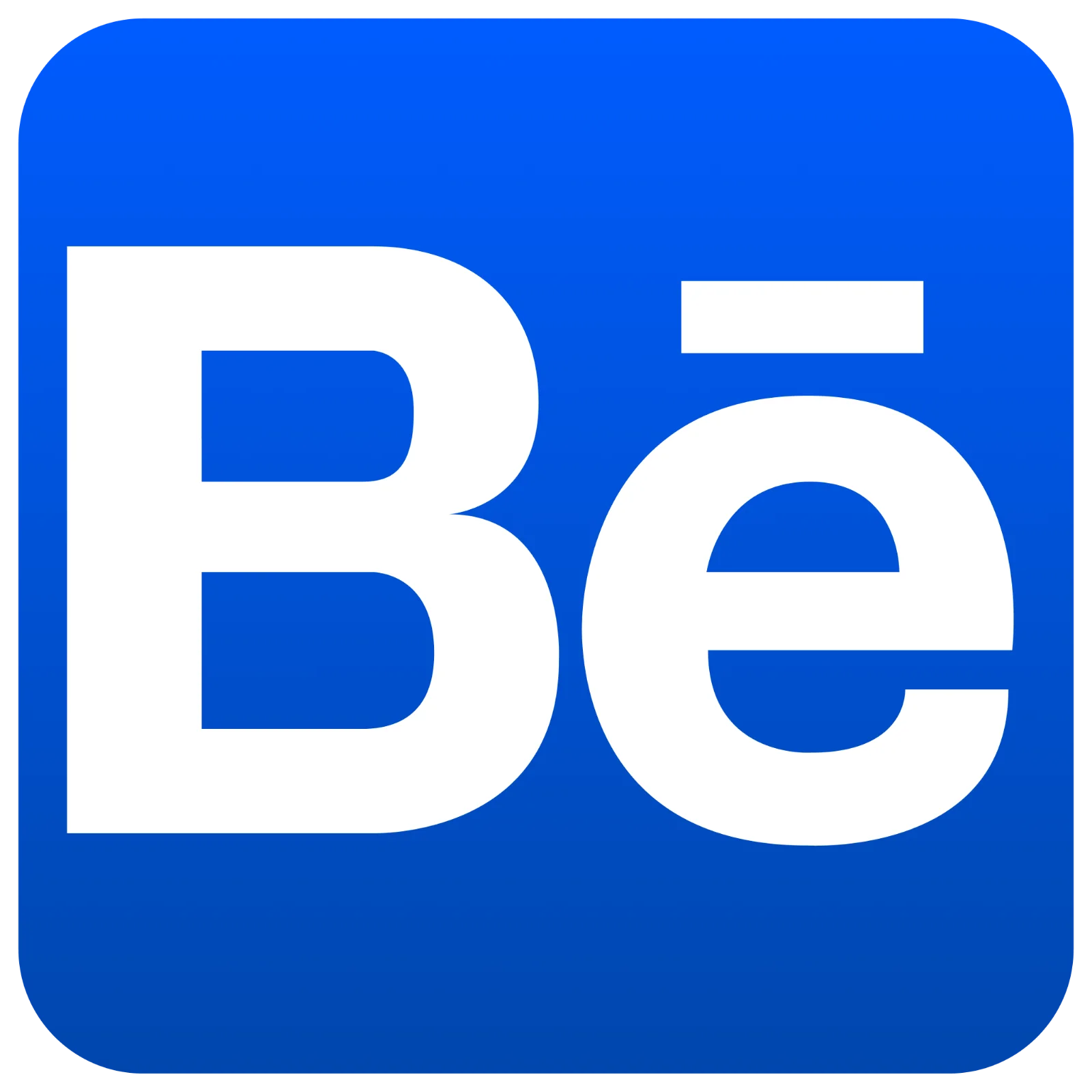 White Bē Lettering on Blue Rounded Square Icon Free PNG