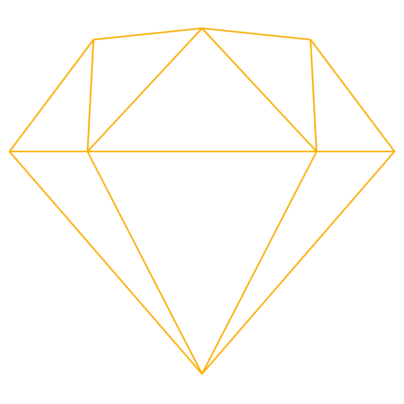 Orange Geometric Diamond Outline Free PNG