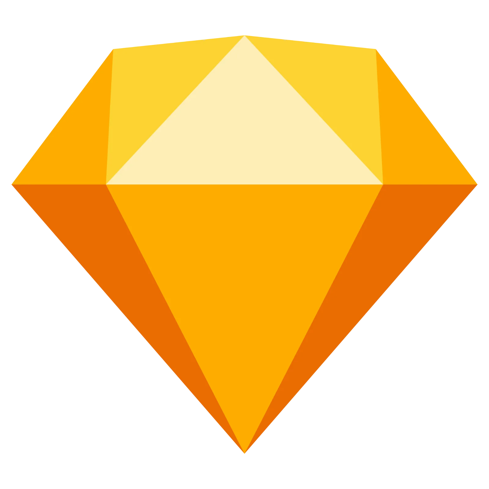 Golden Orange Faceted Gemstone Icon Free PNG