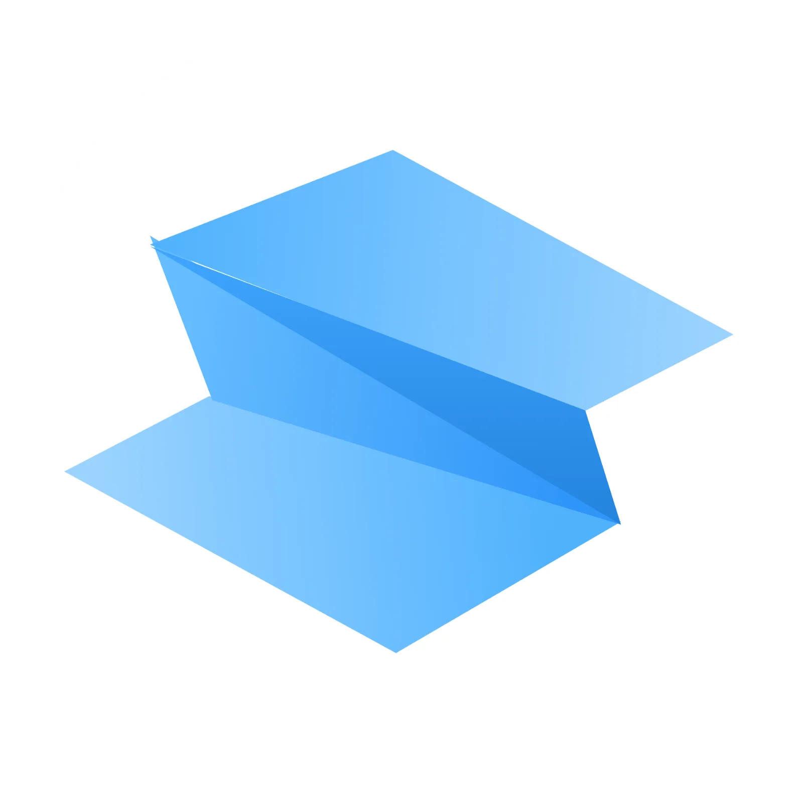 Abstract Blue Folded Shape Free PNG