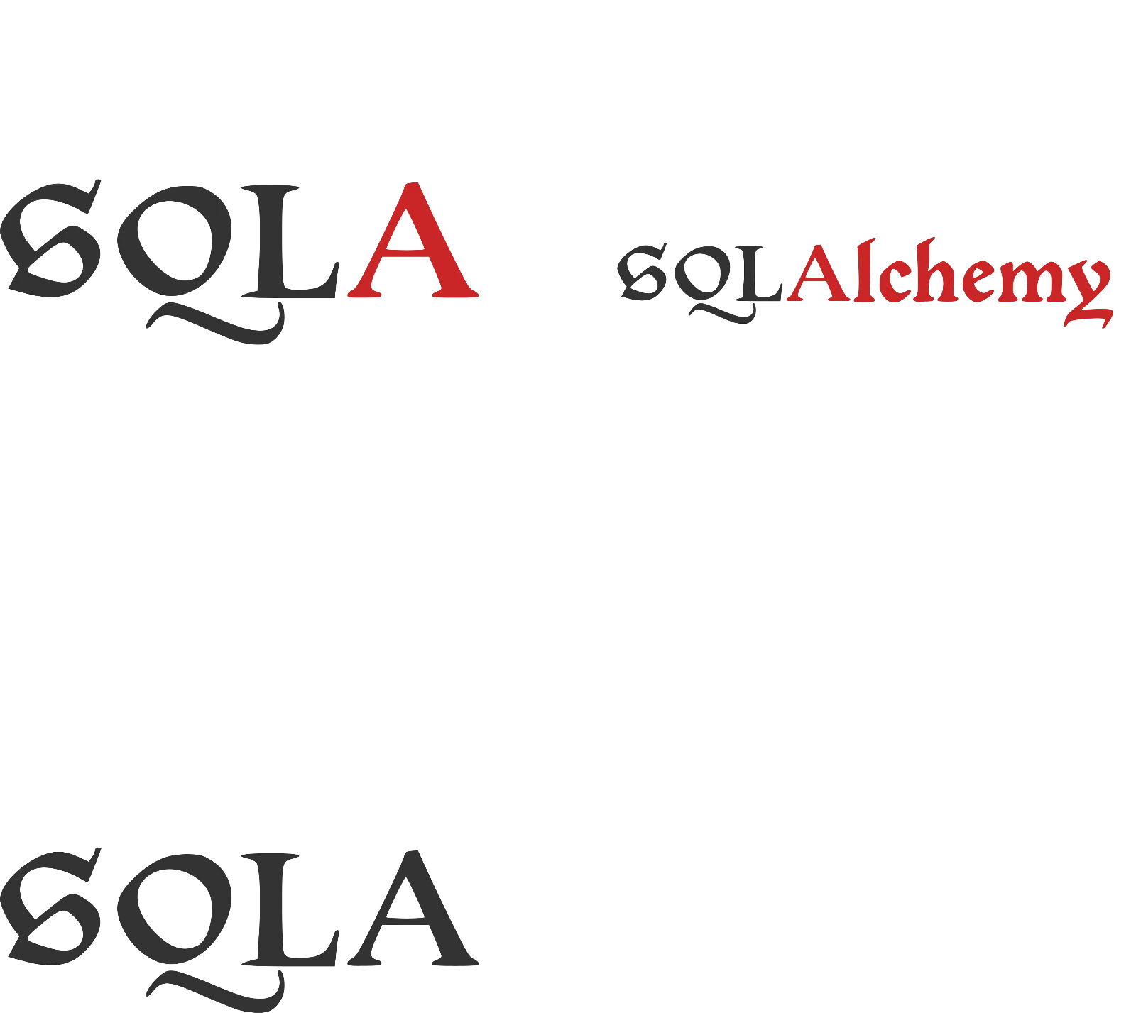 SQLAlchemy Wordmark in Gray and Red Free PNG