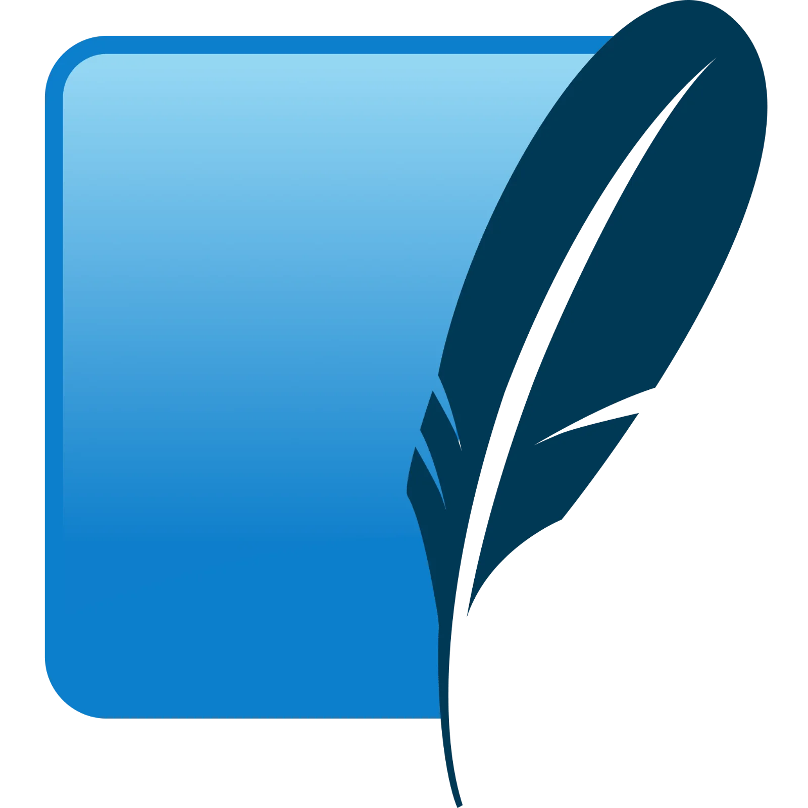 Blue Gradient Panel with Dark Feather Free PNG