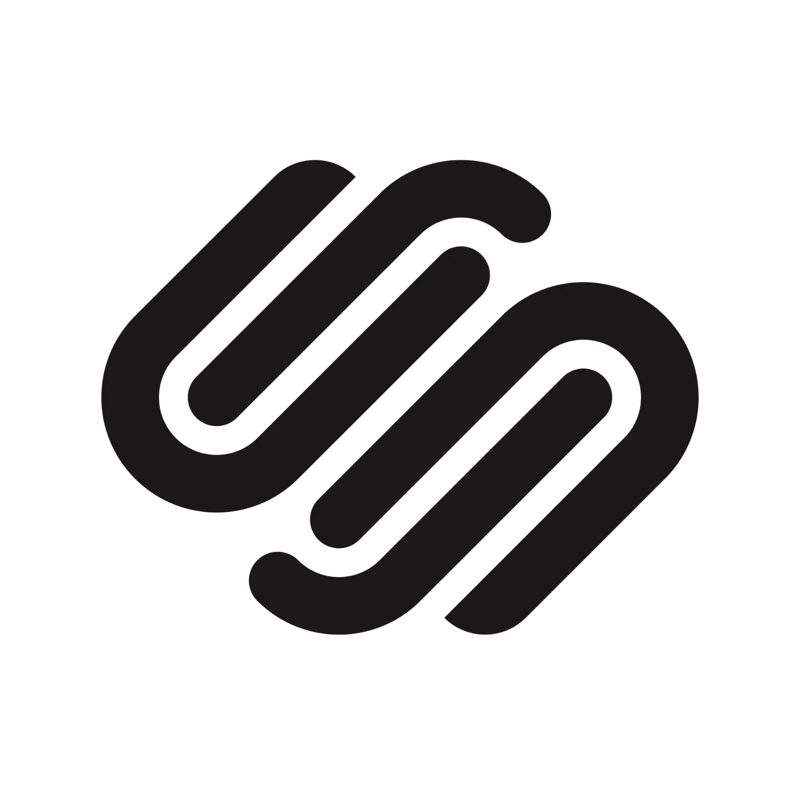 Black S-Shaped Monogram in a White Circle Free PNG