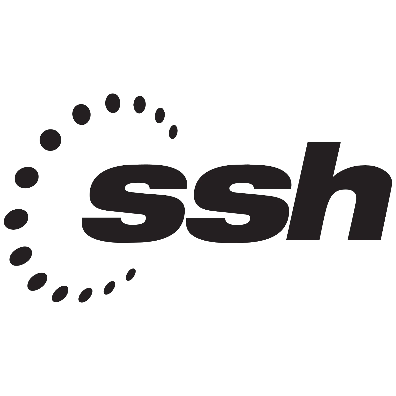 Dark Gray SSH Lettering with Dotted Arc Free PNG