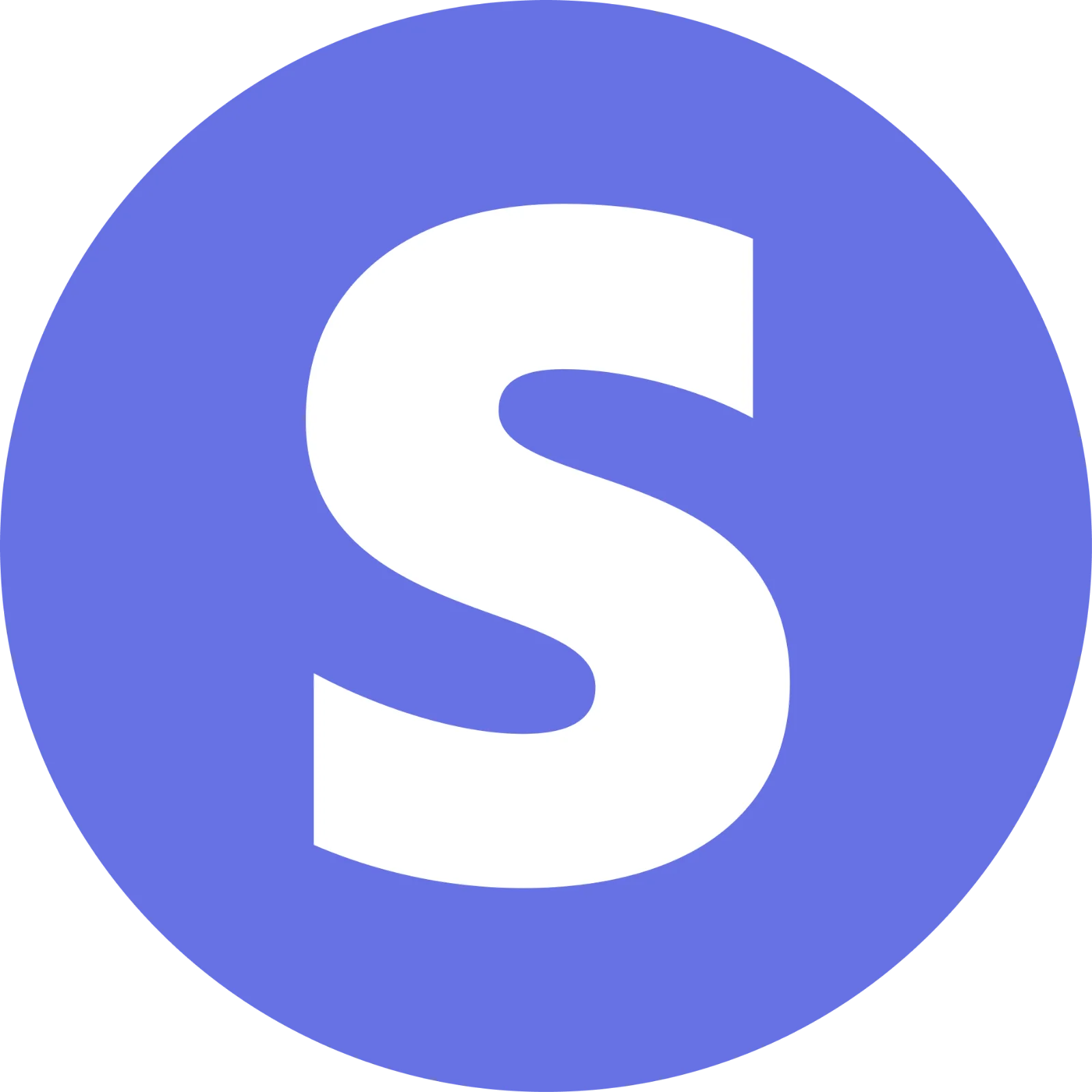 White S Letter in Blue Circle Free PNG